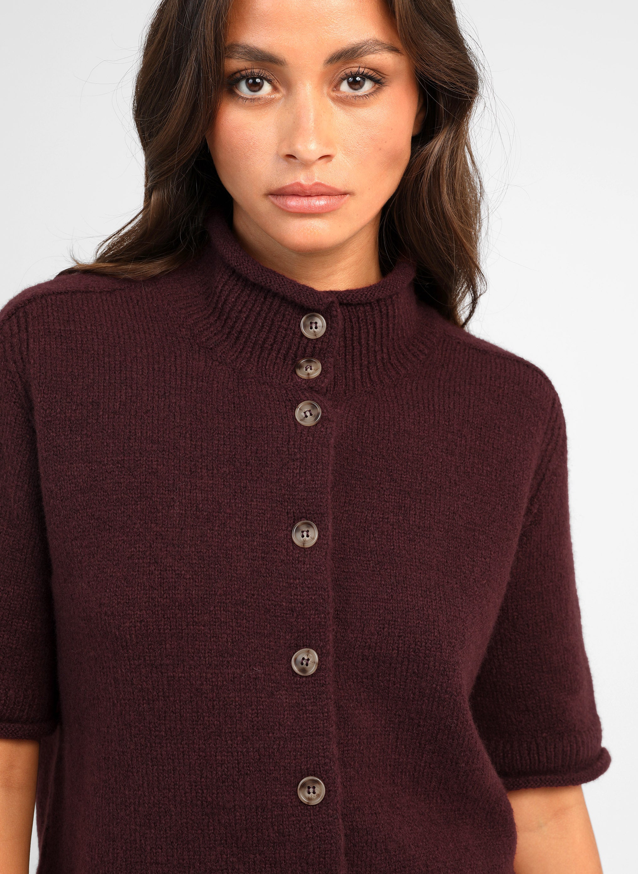 LELYA VEST, burgundy