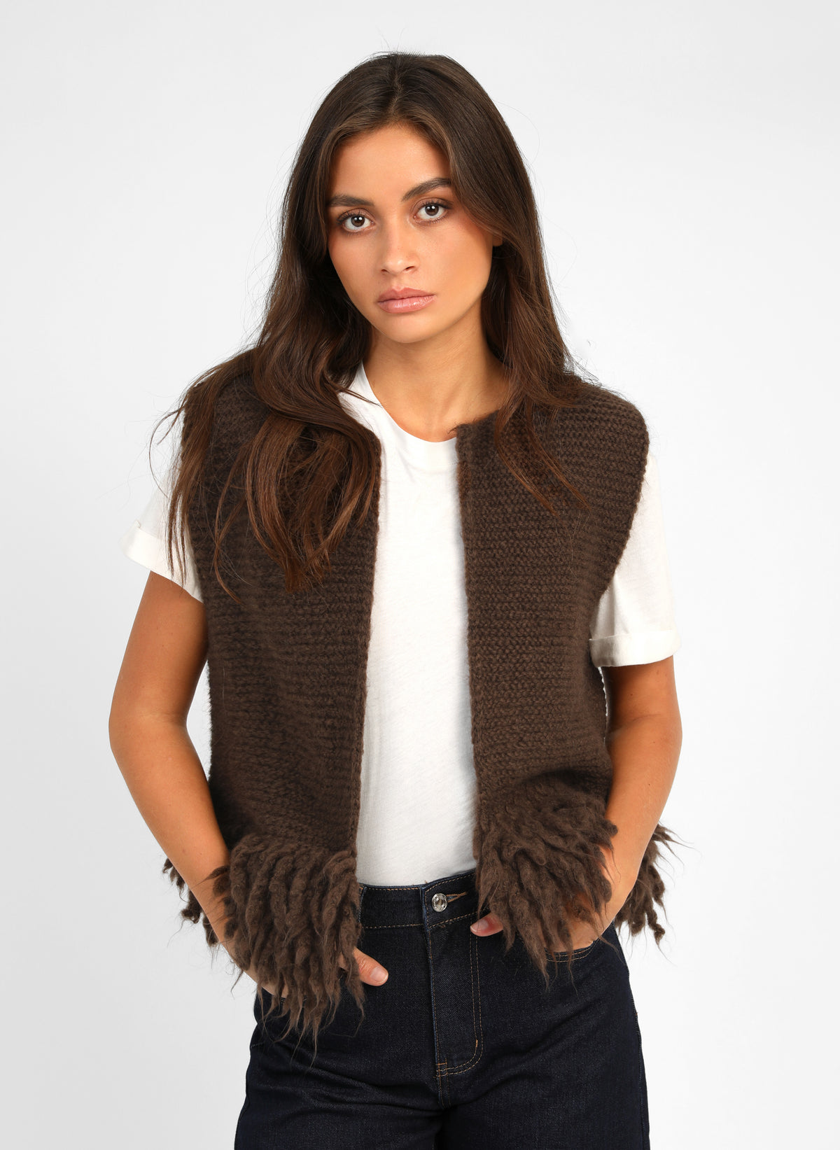 GILET LESHERPA marron