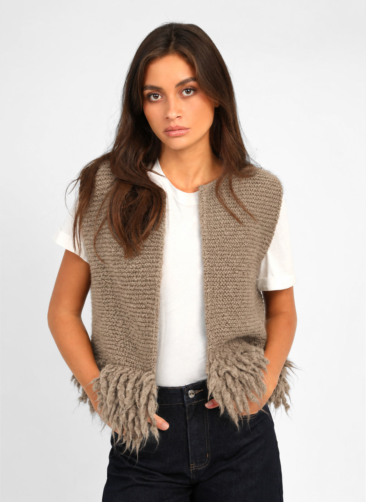GILET LESHERPA camel
