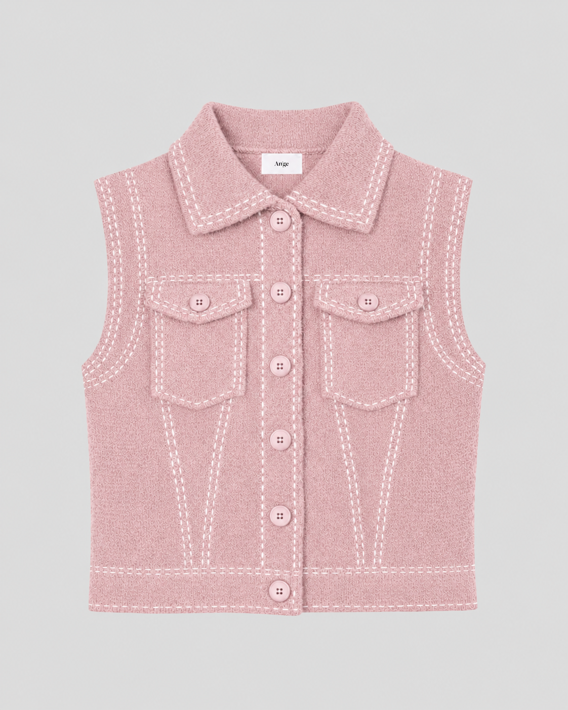 LEWAYNE VEST in dusty pink