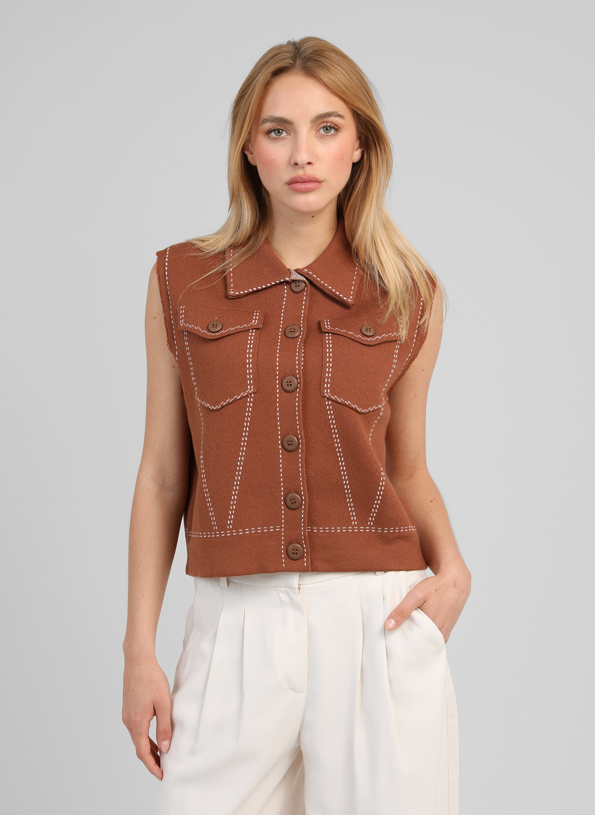 GILET LEWOODY marron
