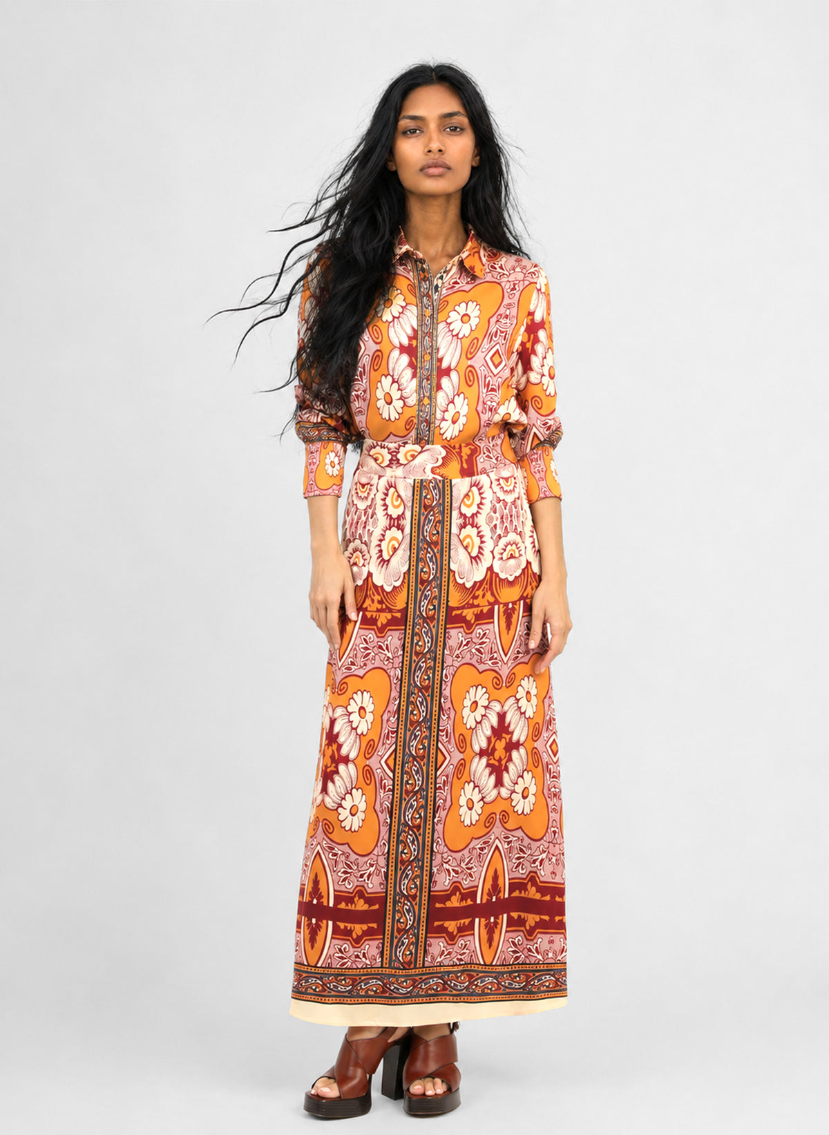 ROBILIANE LONG SKIRT, Vitali Orange