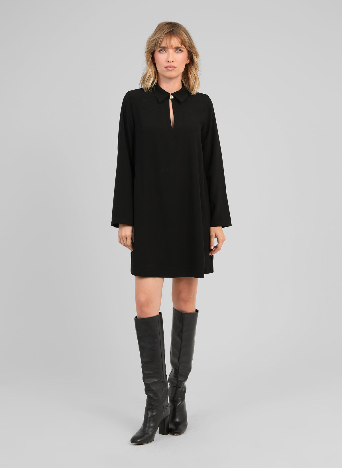 MALOPA SHORT DRESS, black