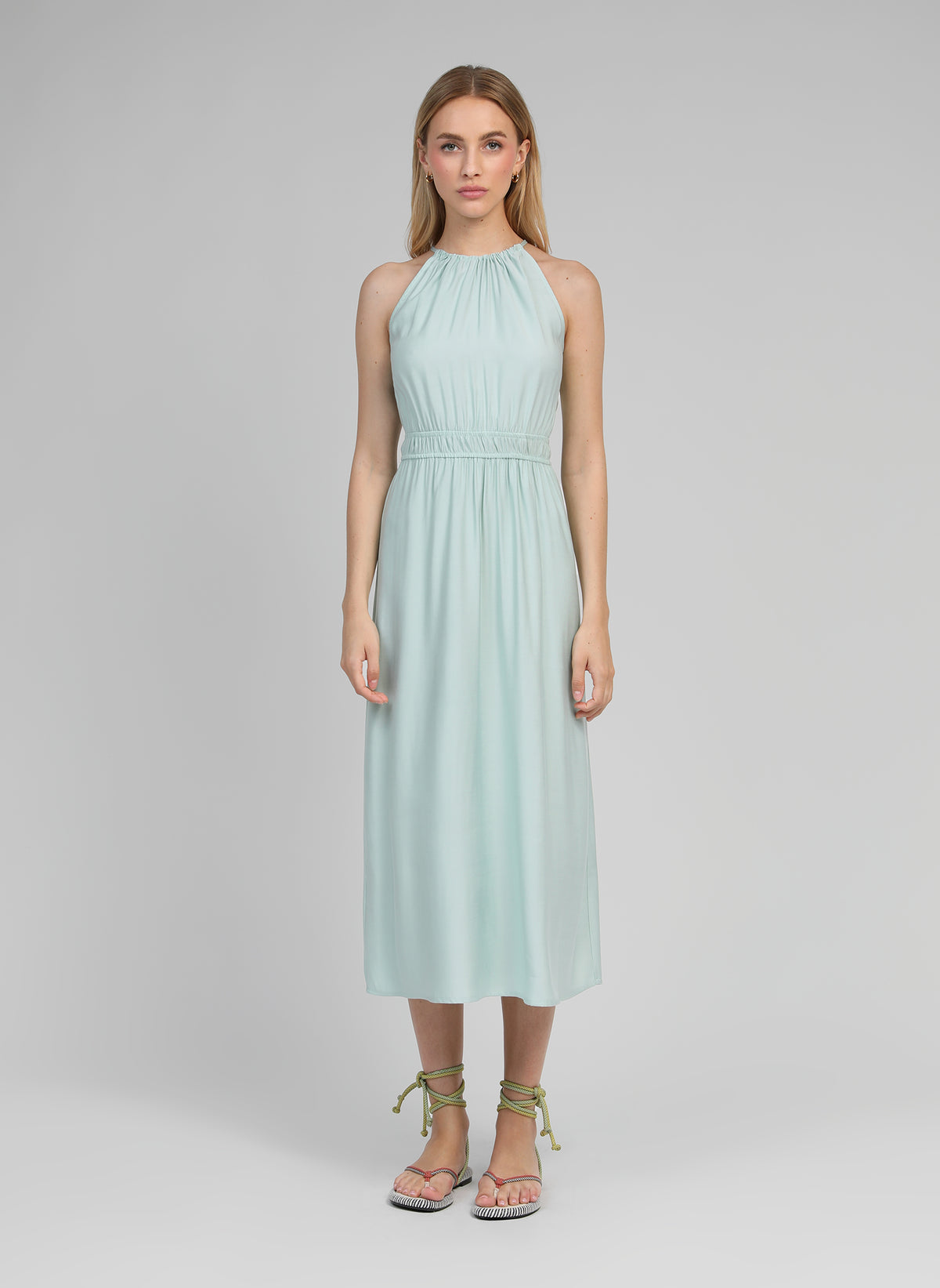 MENDALY celadon MIDI DRESS
