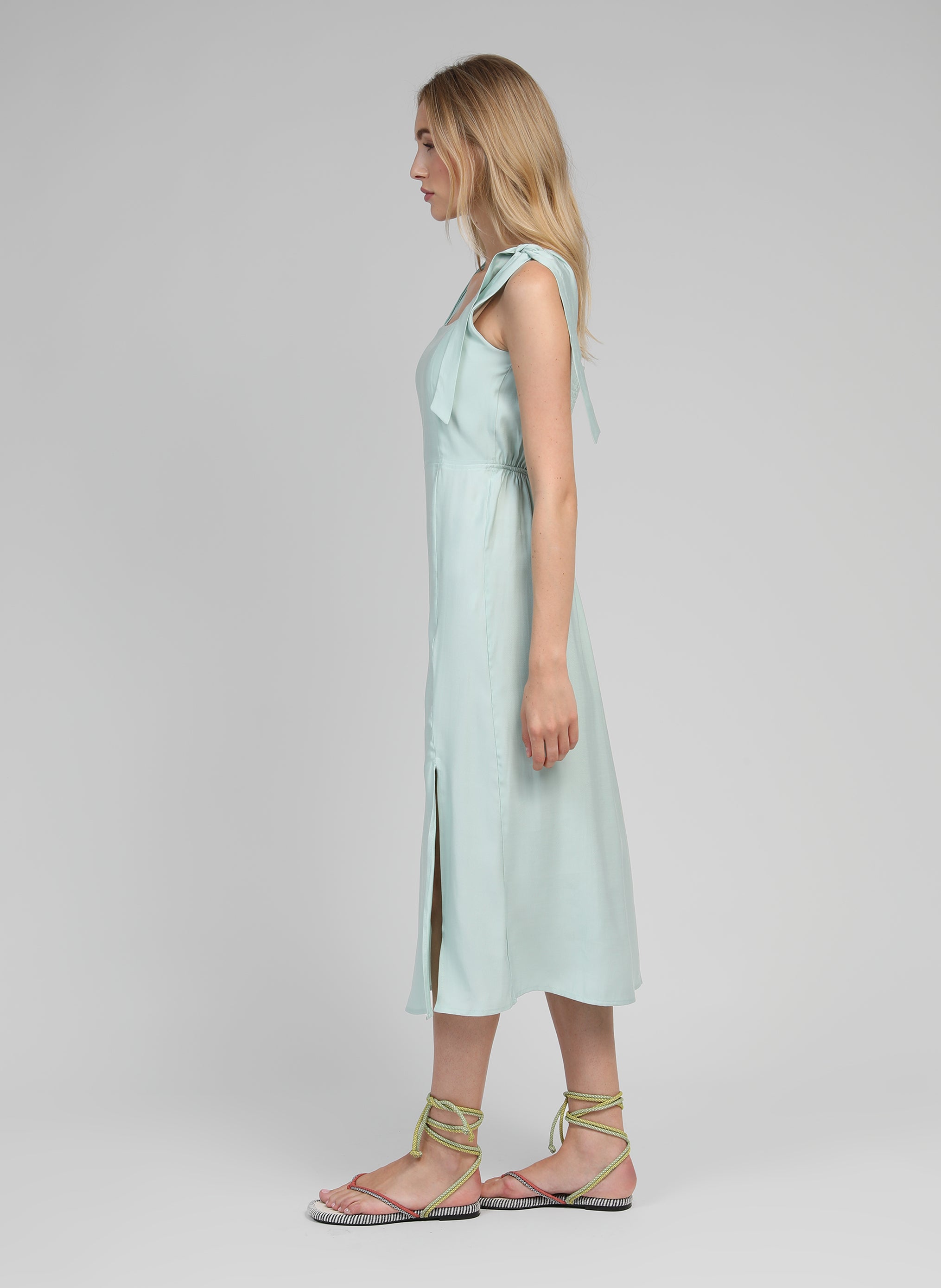 MANTA celadon MIDI DRESS