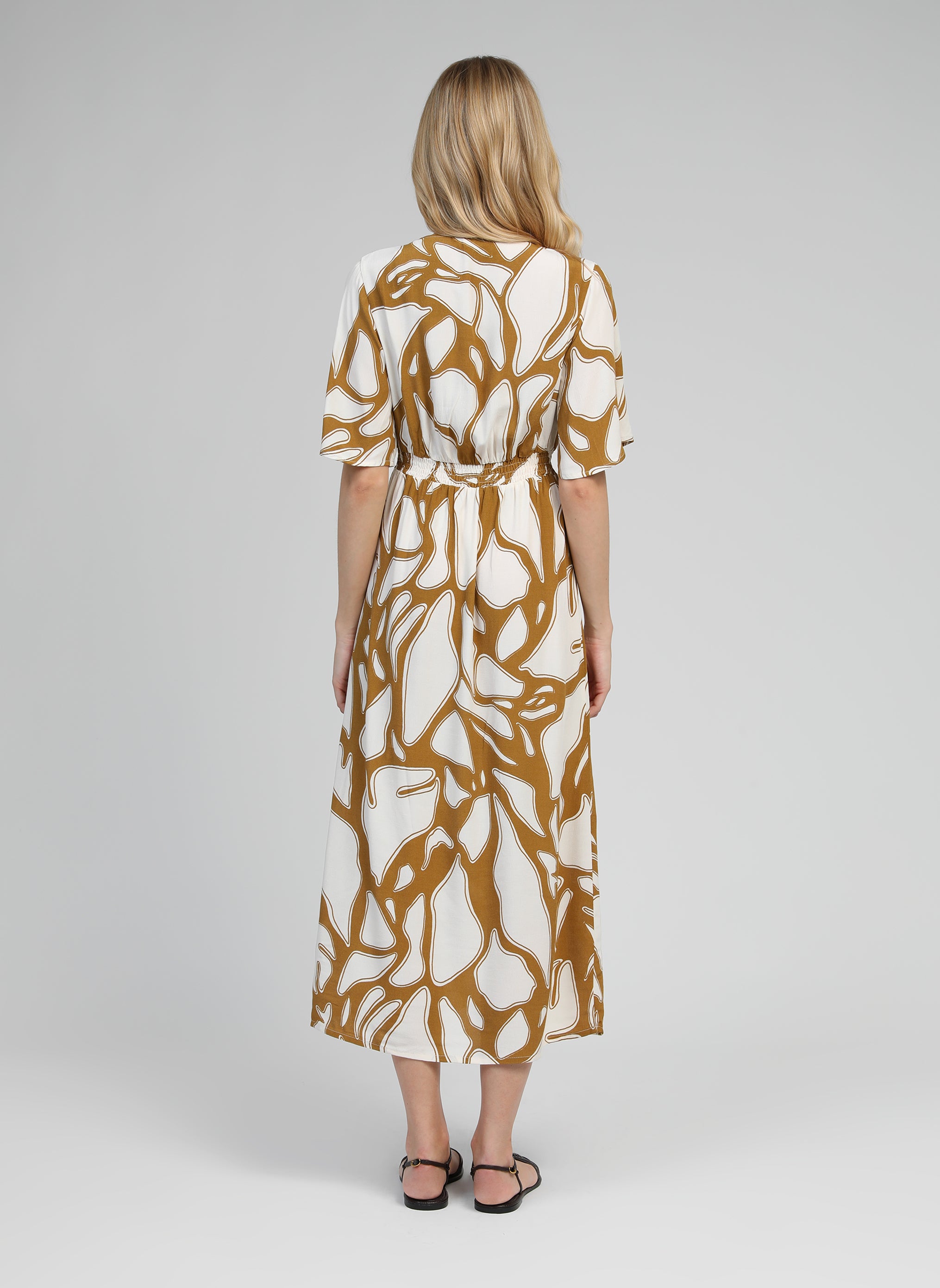 MESUNA LONG DRESS olive flame