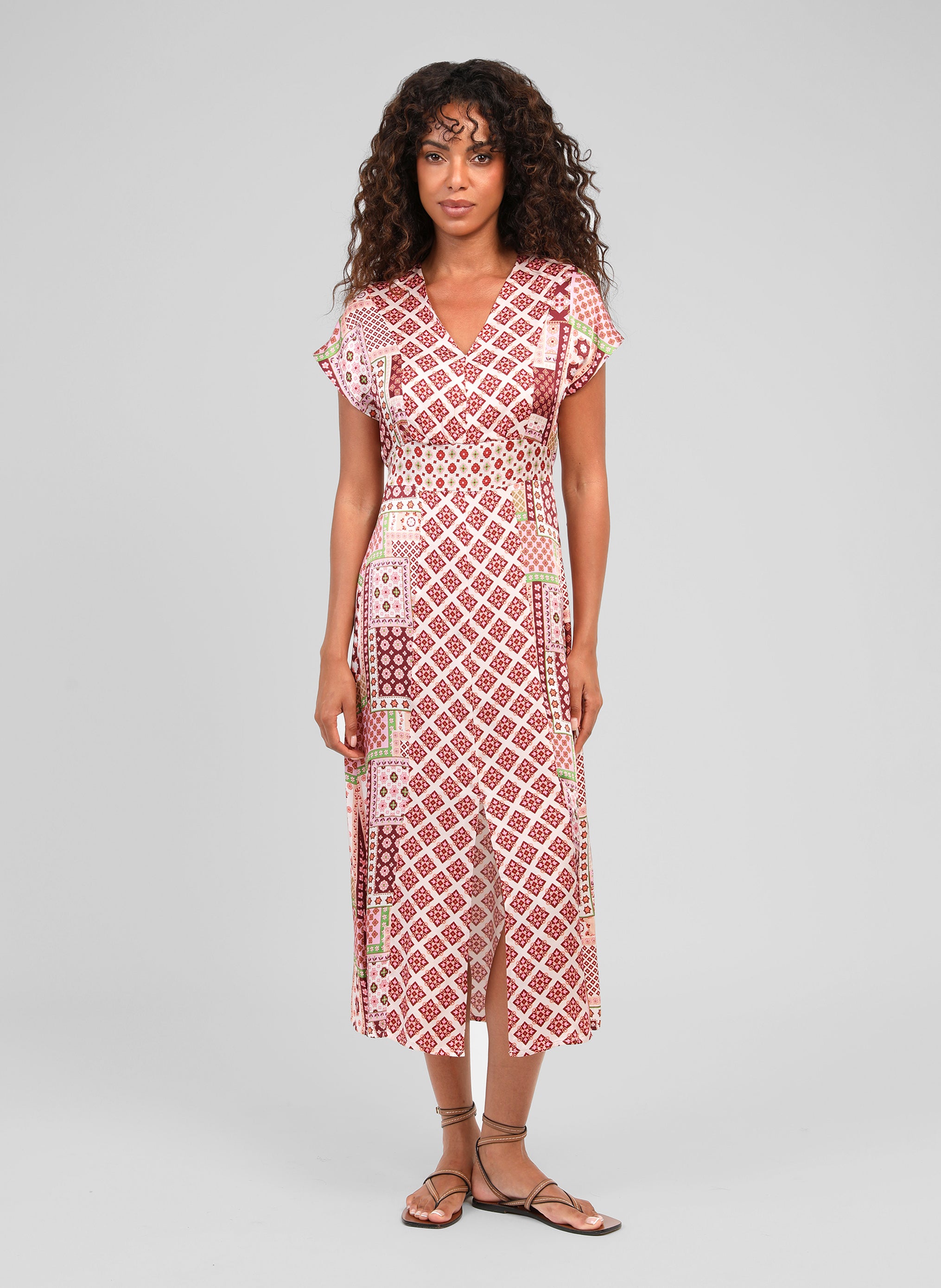 ROBE MIDI MIRAGE patchila bordeaux