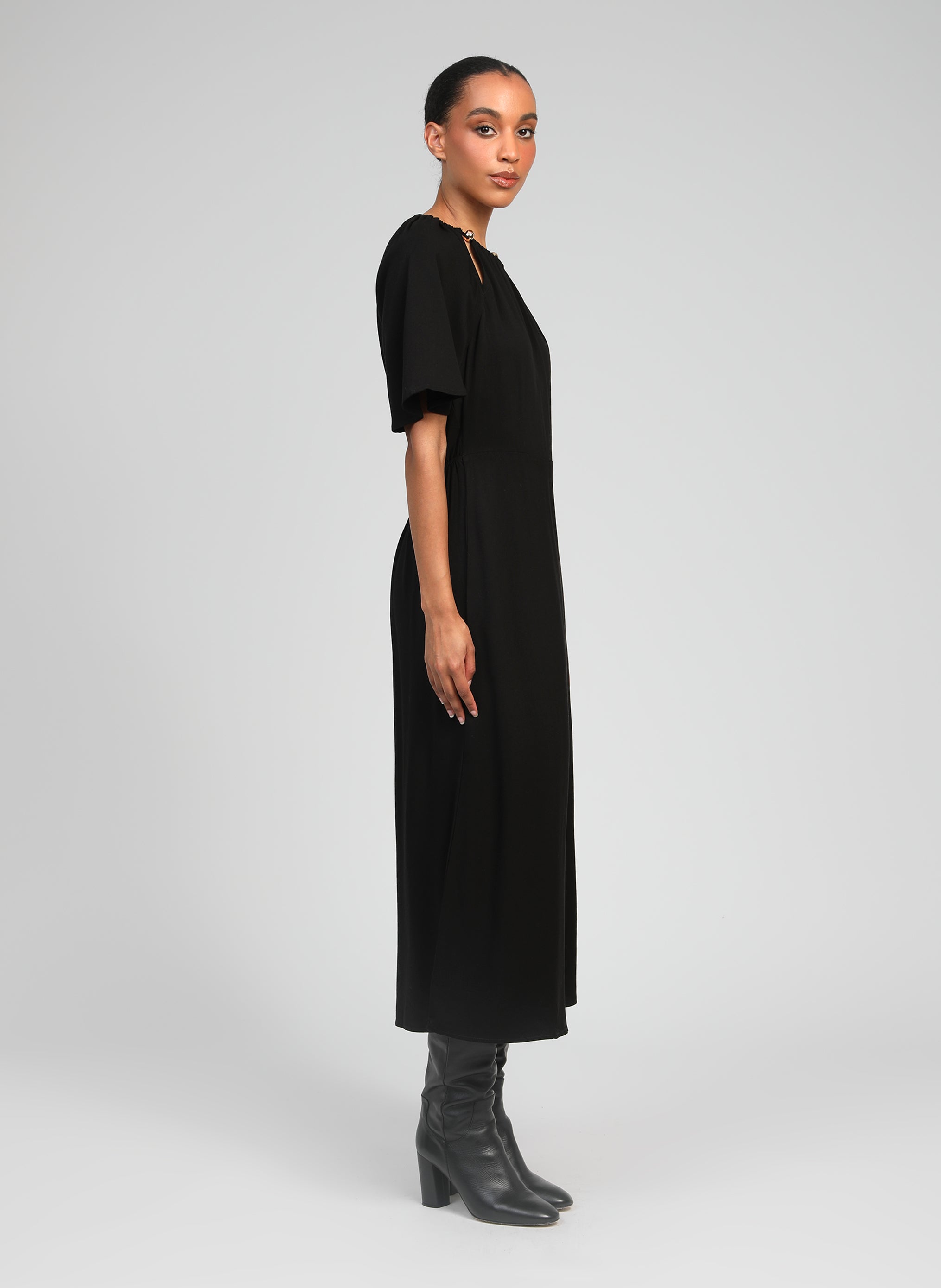 ROBE LONGUE MORIANA noir