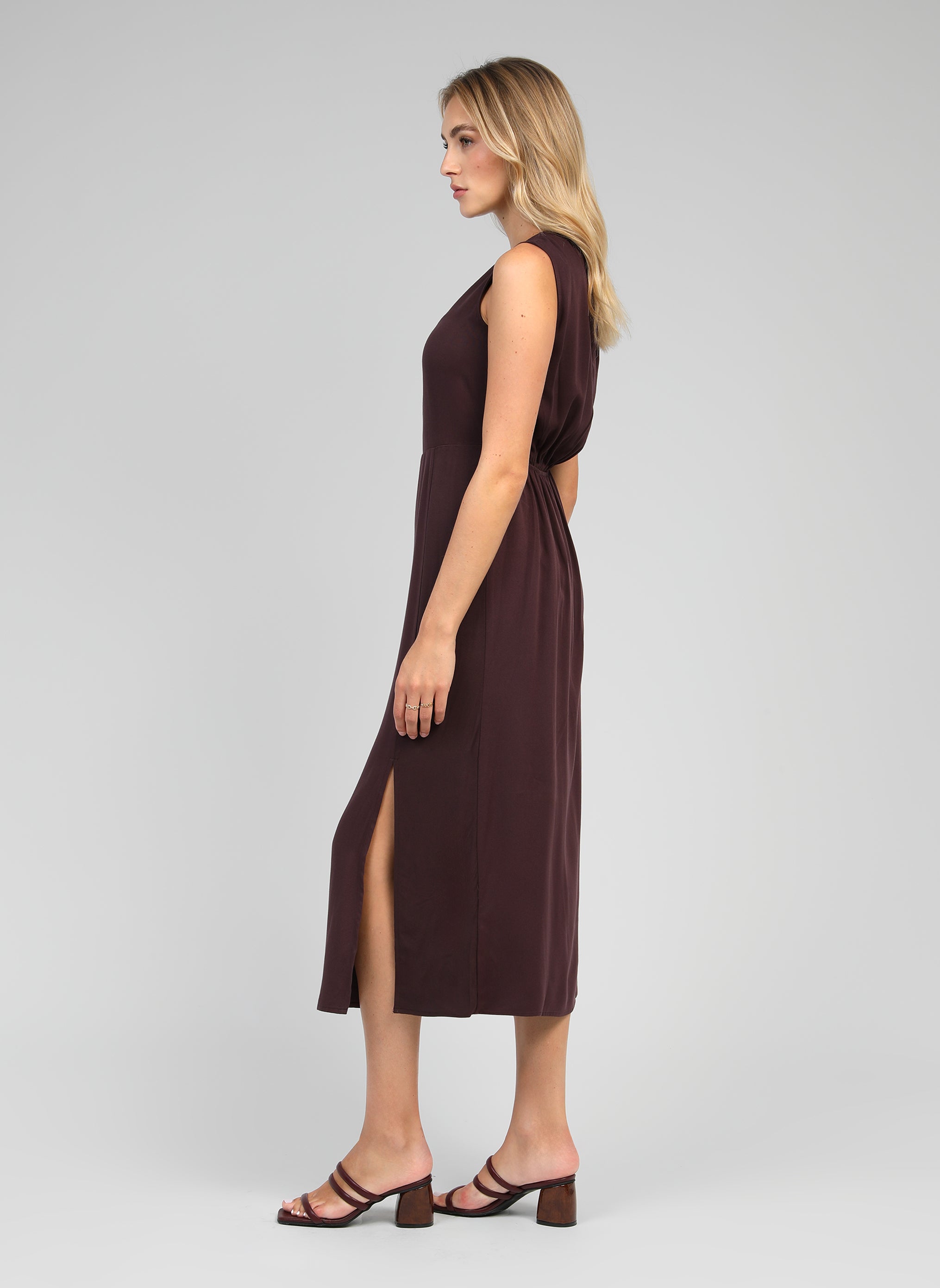 ROBE MIDI MYSTRAL wine