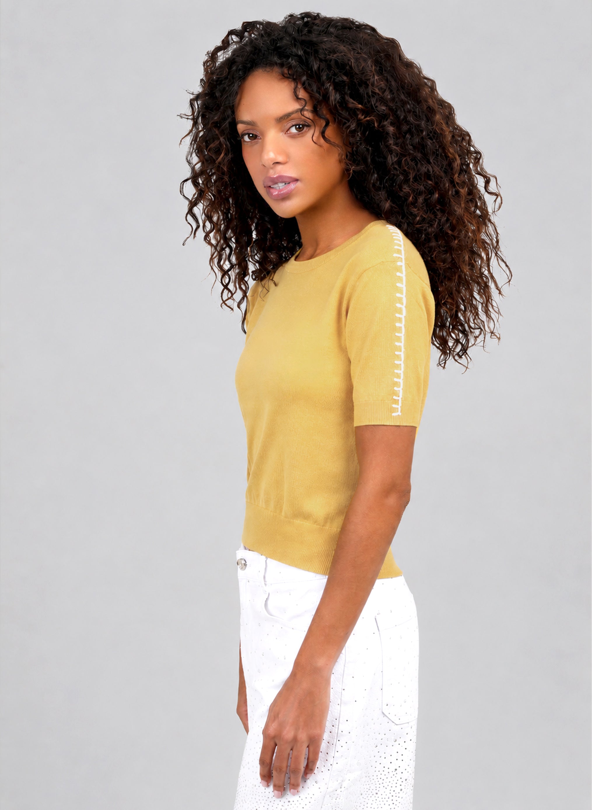 PULL NIKOLI jaune