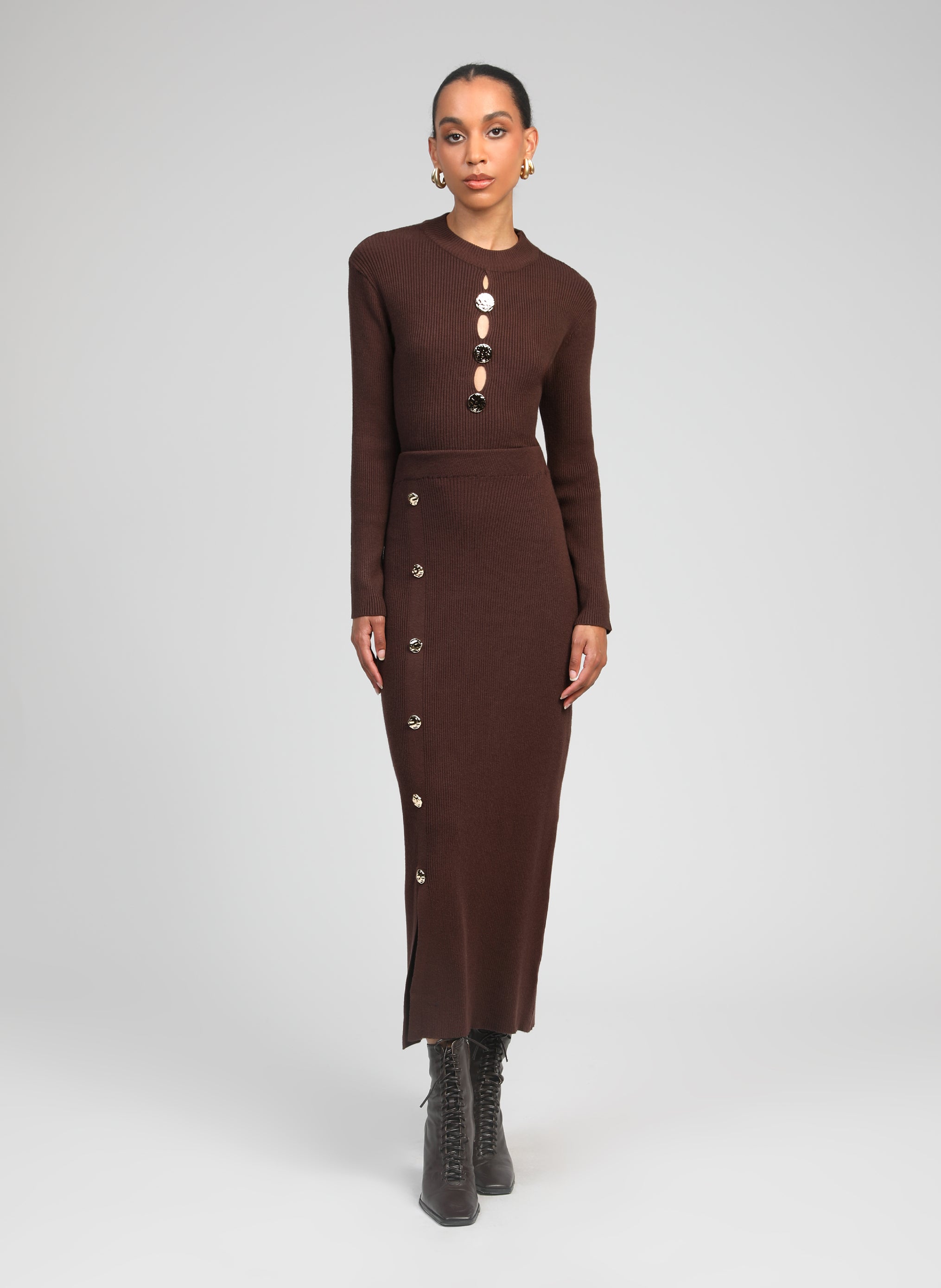 JUPE LONGUE NINI marron