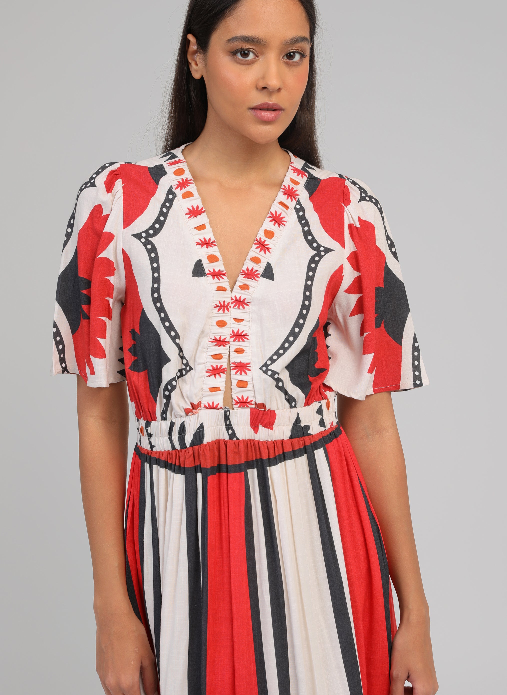 ROBE LONGUE ODEMARIA sage ecru