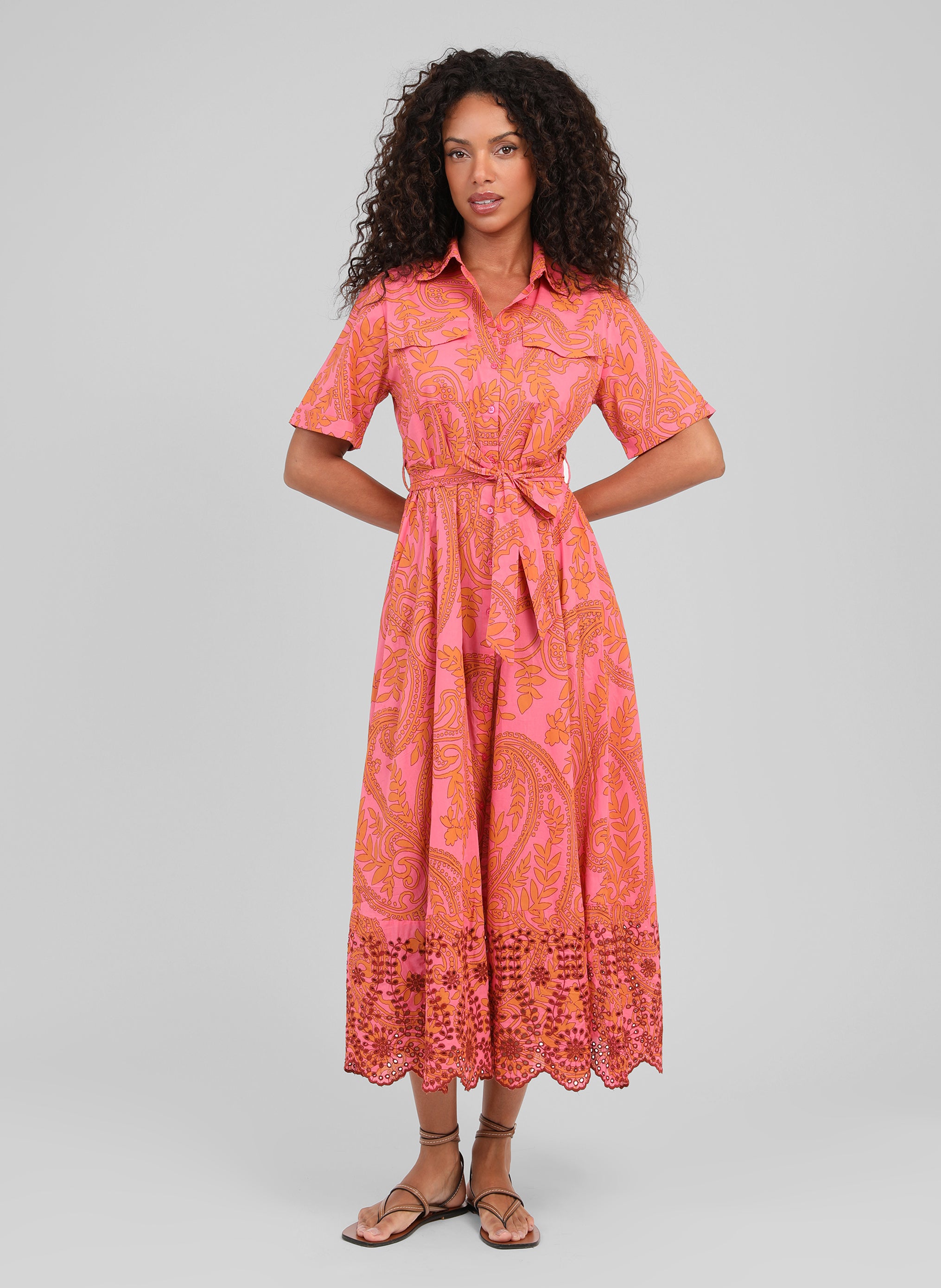ROBE LONGUE OLAVIANE twiggy rose
