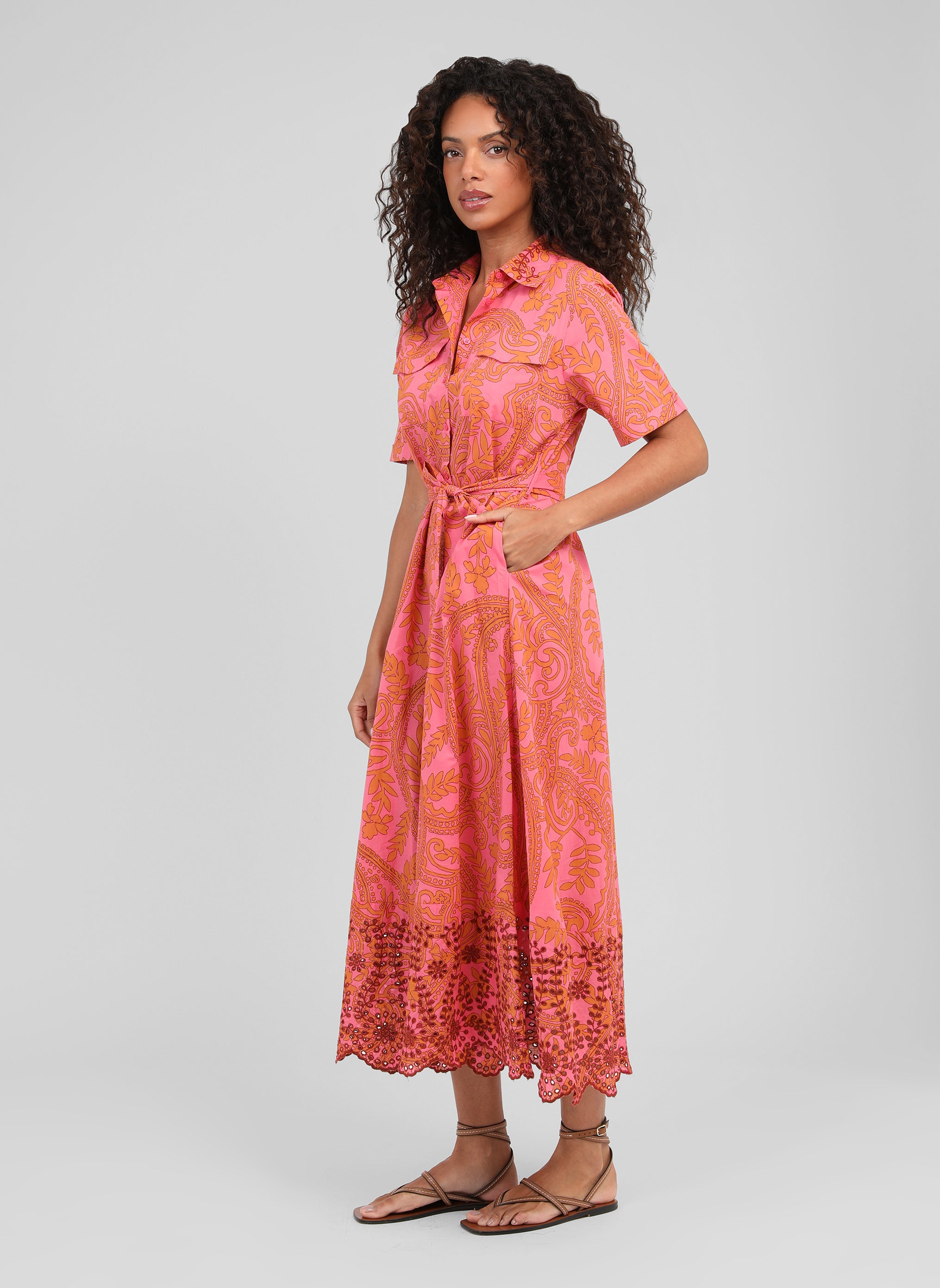 ROBE LONGUE OLAVIANE twiggy rose