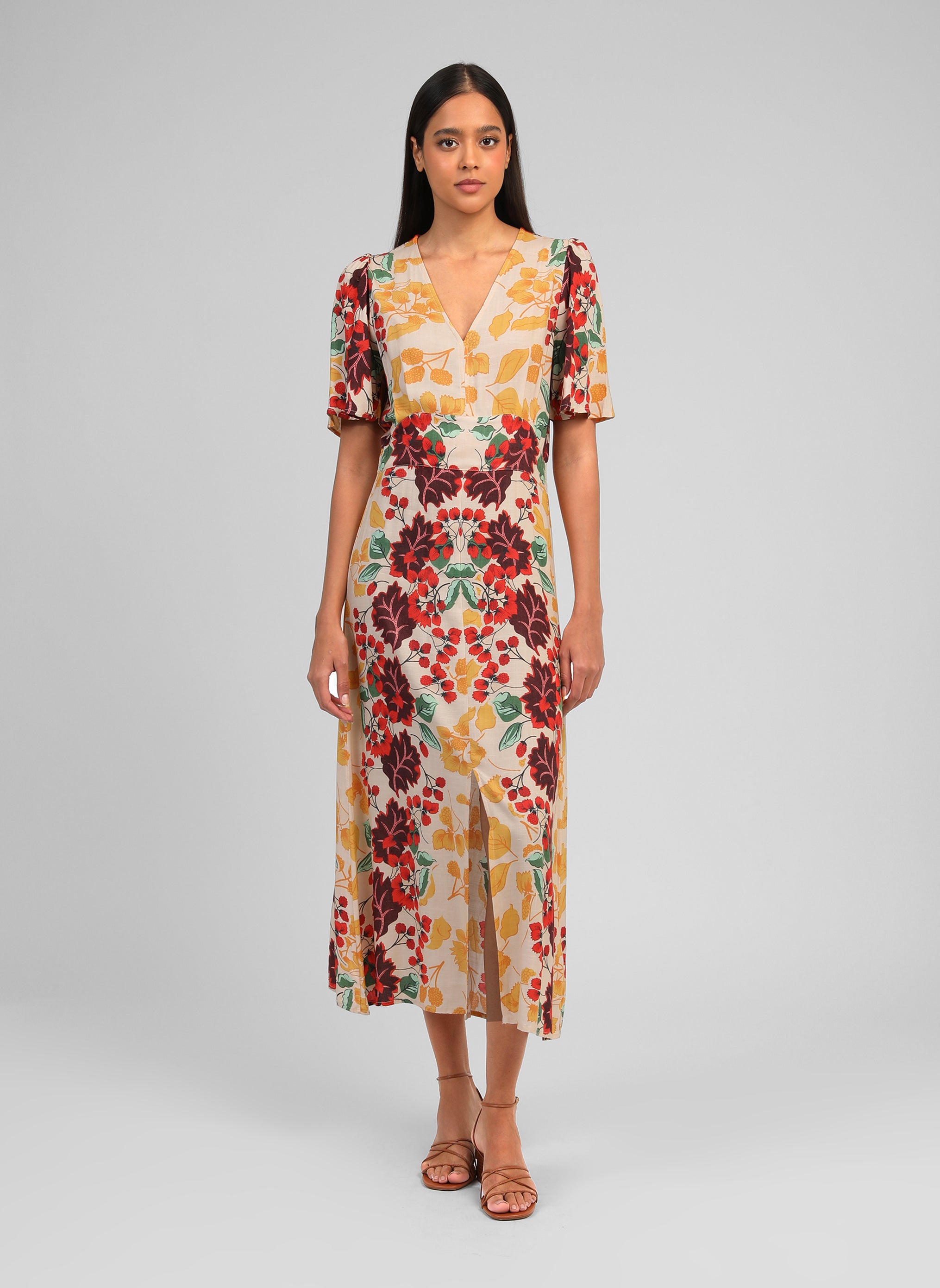 ONESSA LONG DRESS, forest multicolor