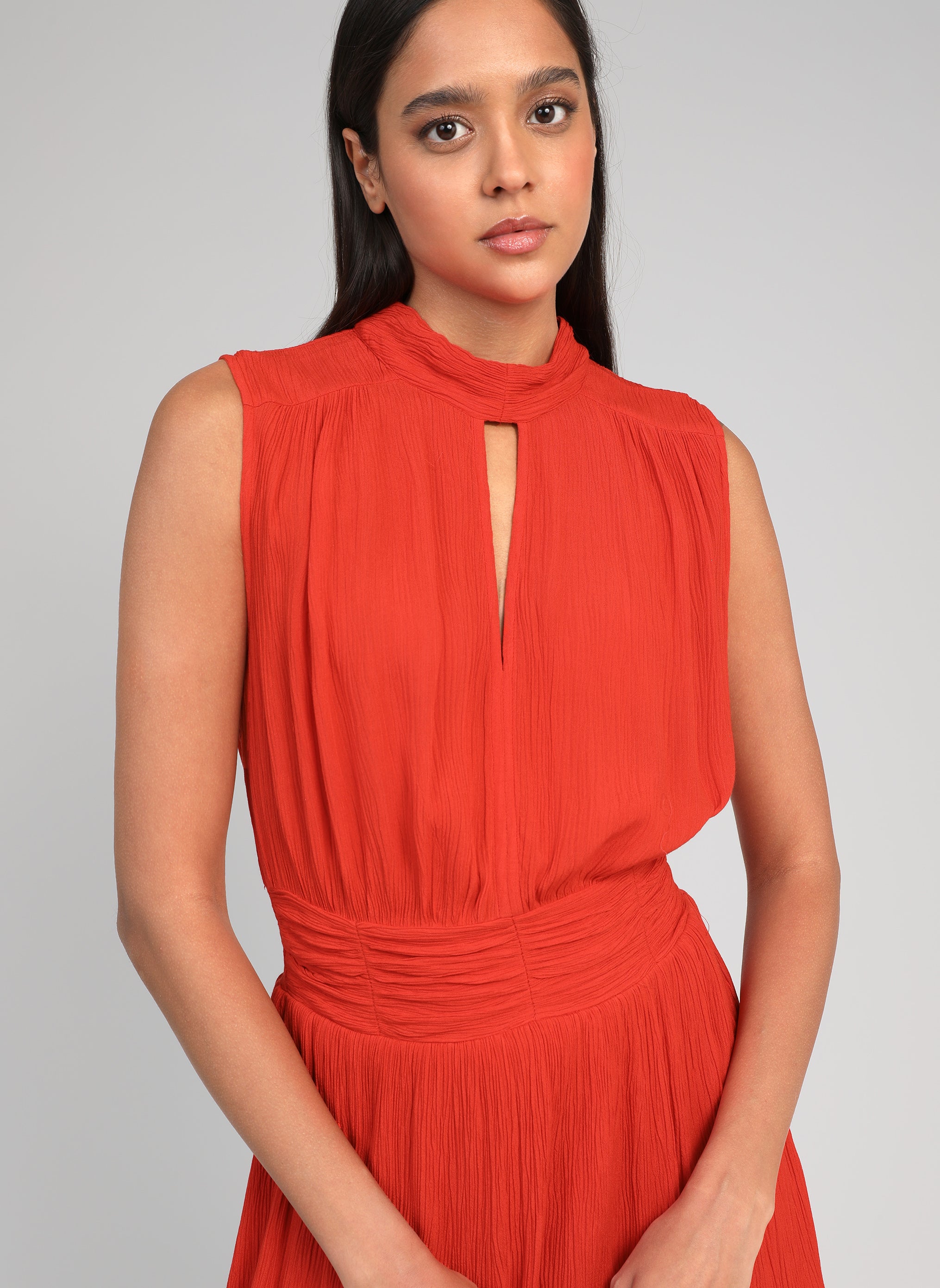 ROBE COURTE ORLEANE piment