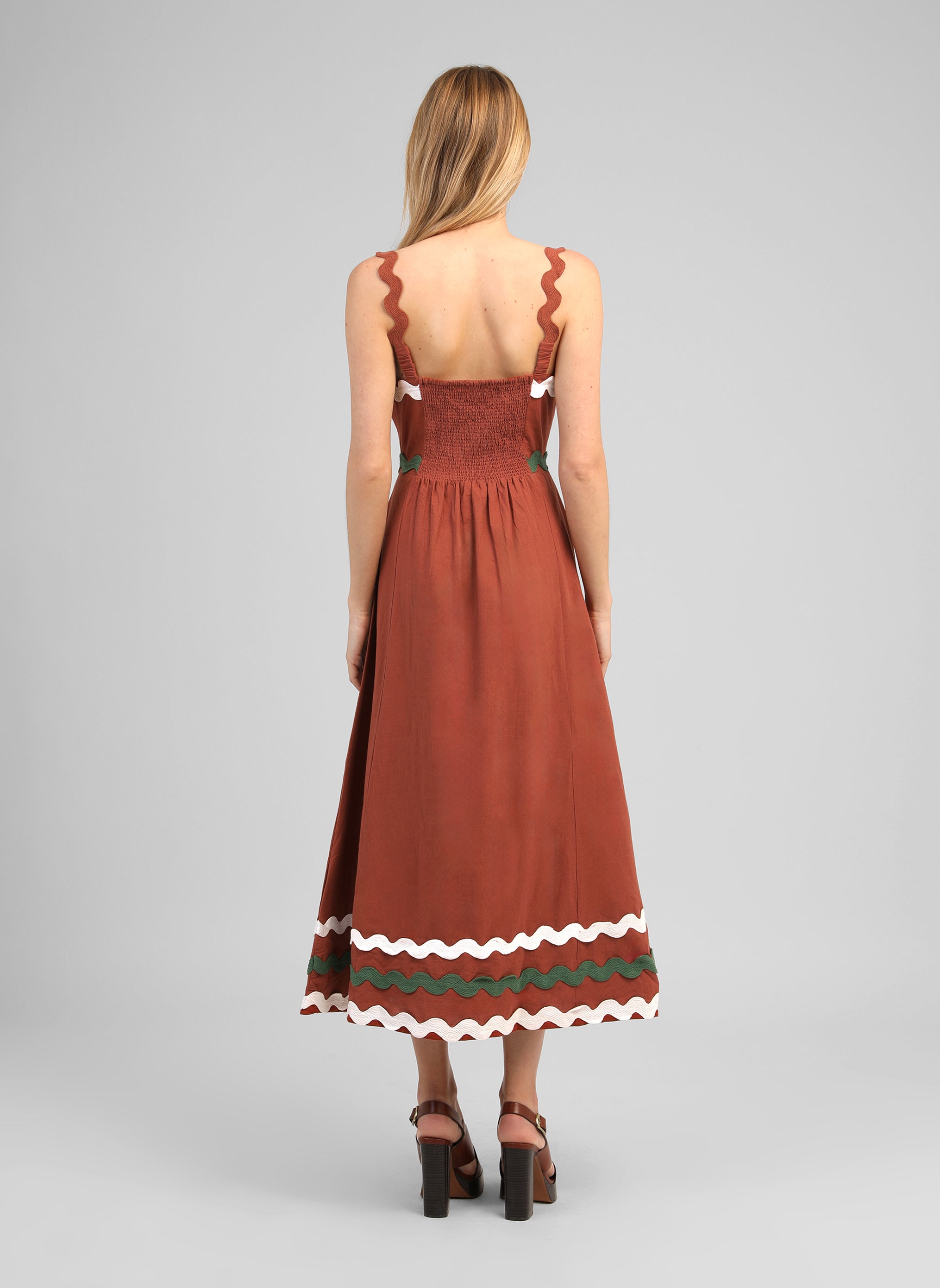 ROBE LONGUE OVALENTIN marron
