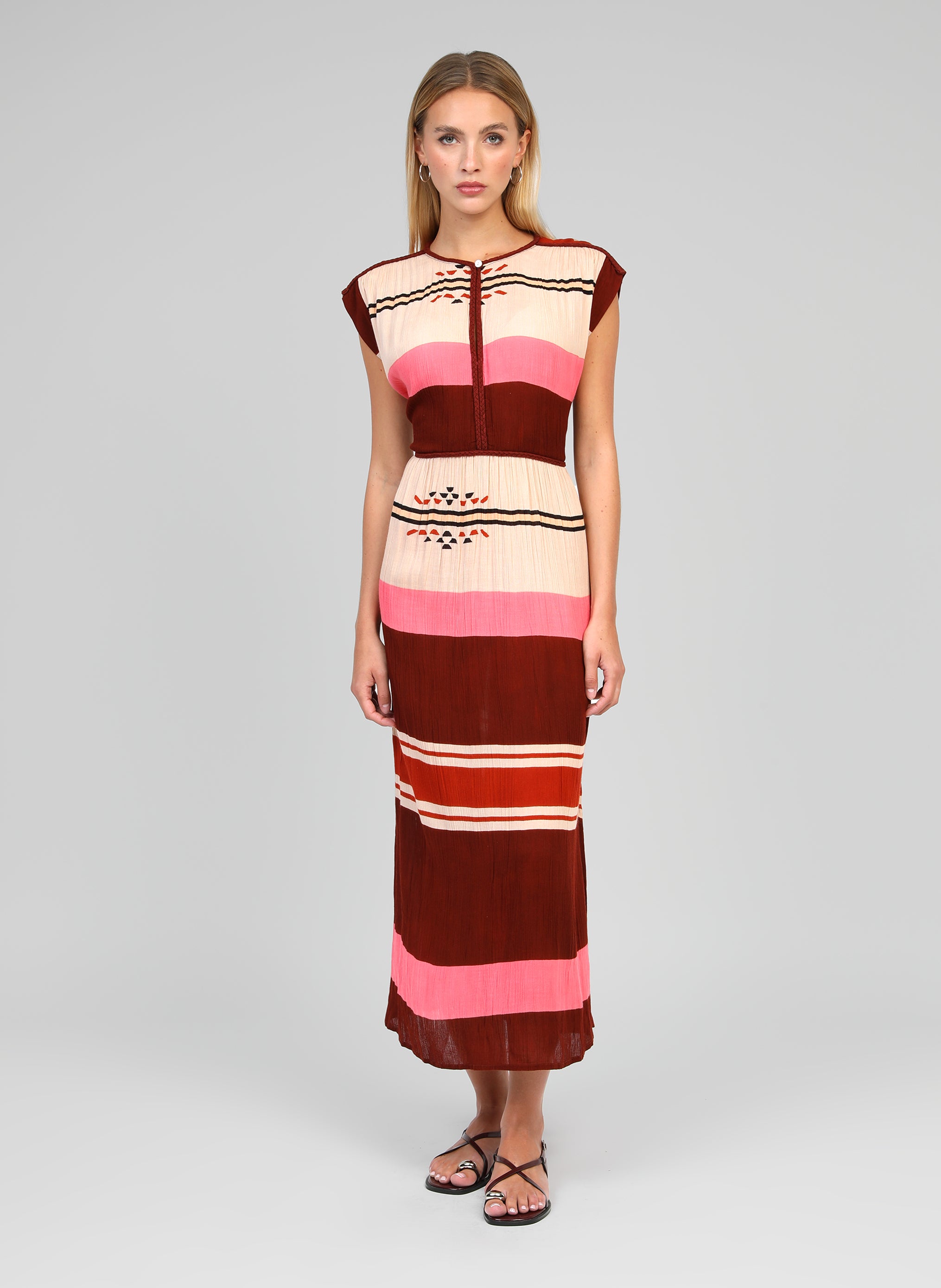 ROBE LONGUE OWENILA peruna brique