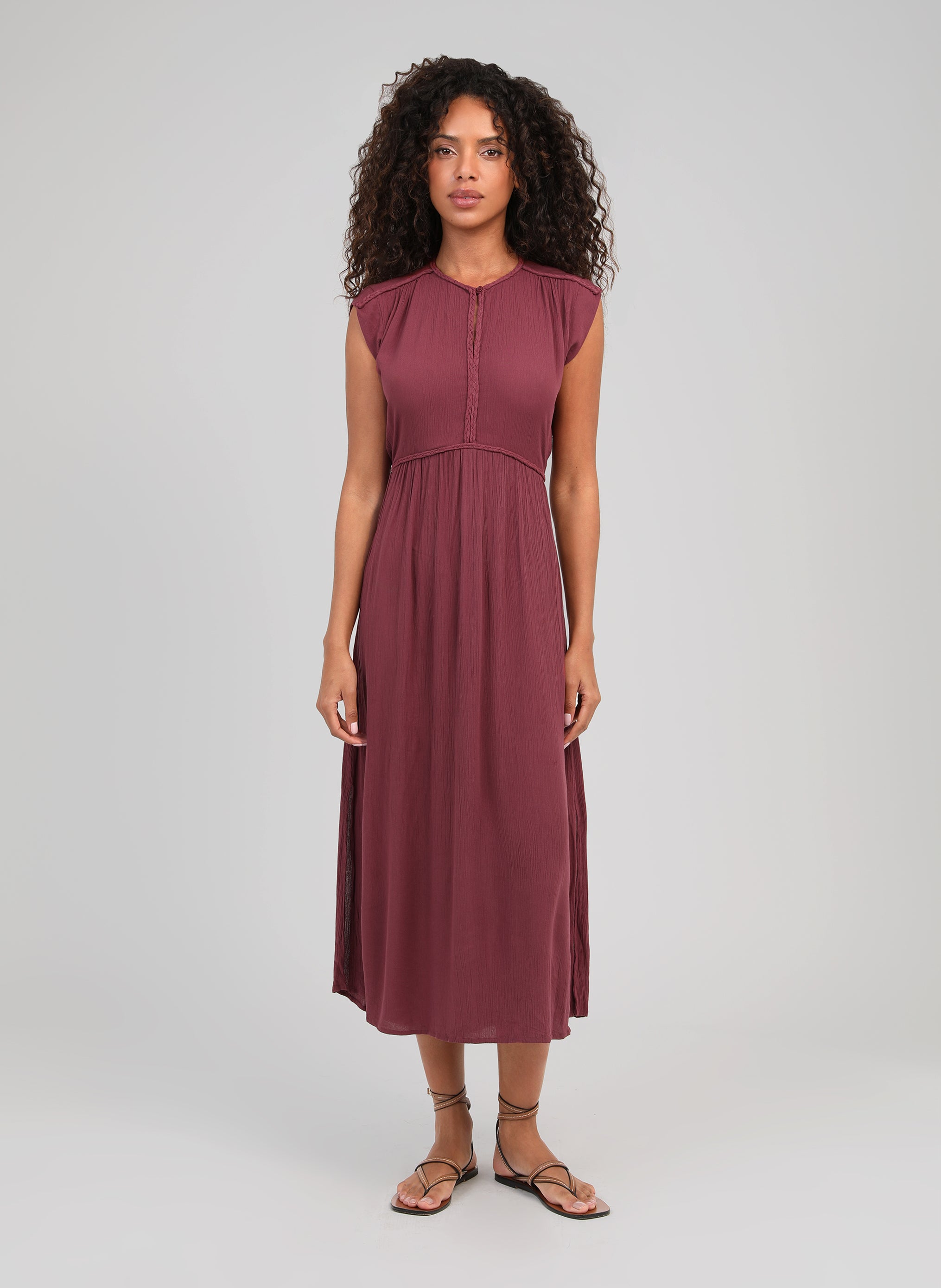 ROBE LONGUE OWESTINA raisin