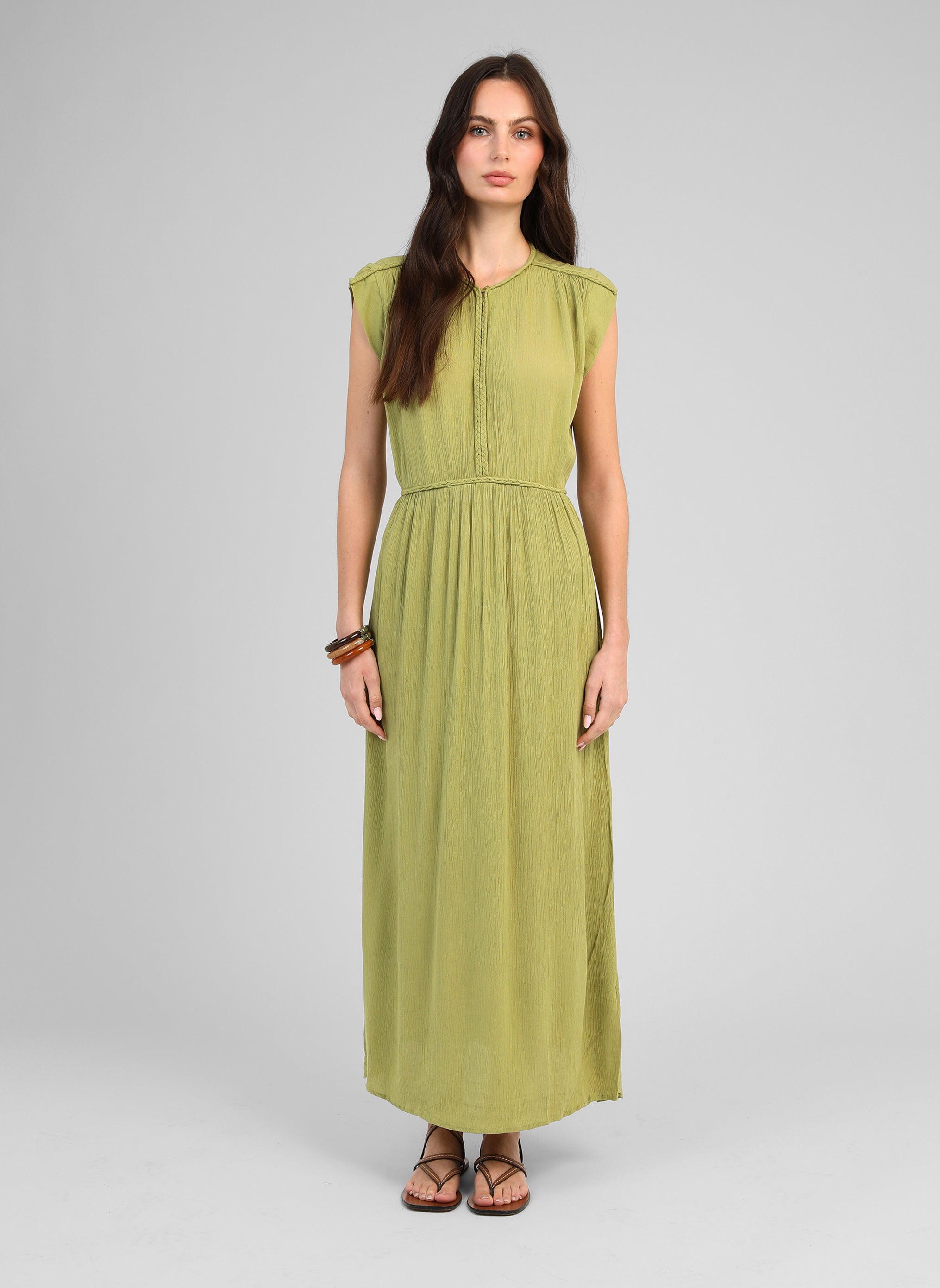 ROBE LONGUE OWESTINA tilleul