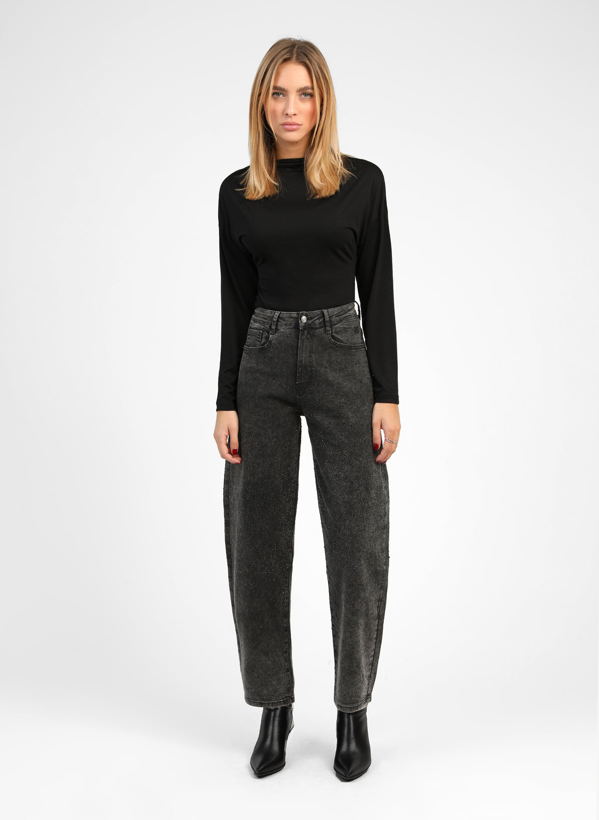 PALONE JEAN PANTS, charcoal gray