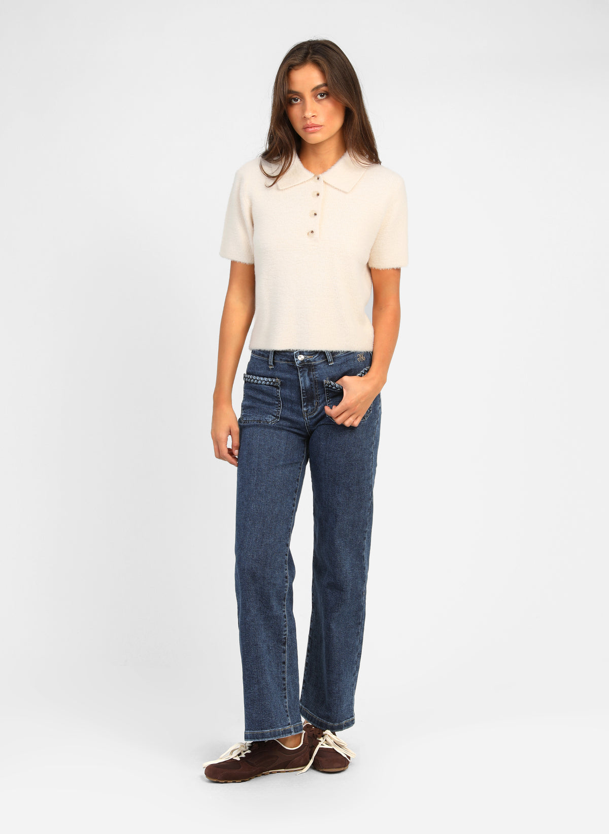 PARITRESS PANTS, stone blue