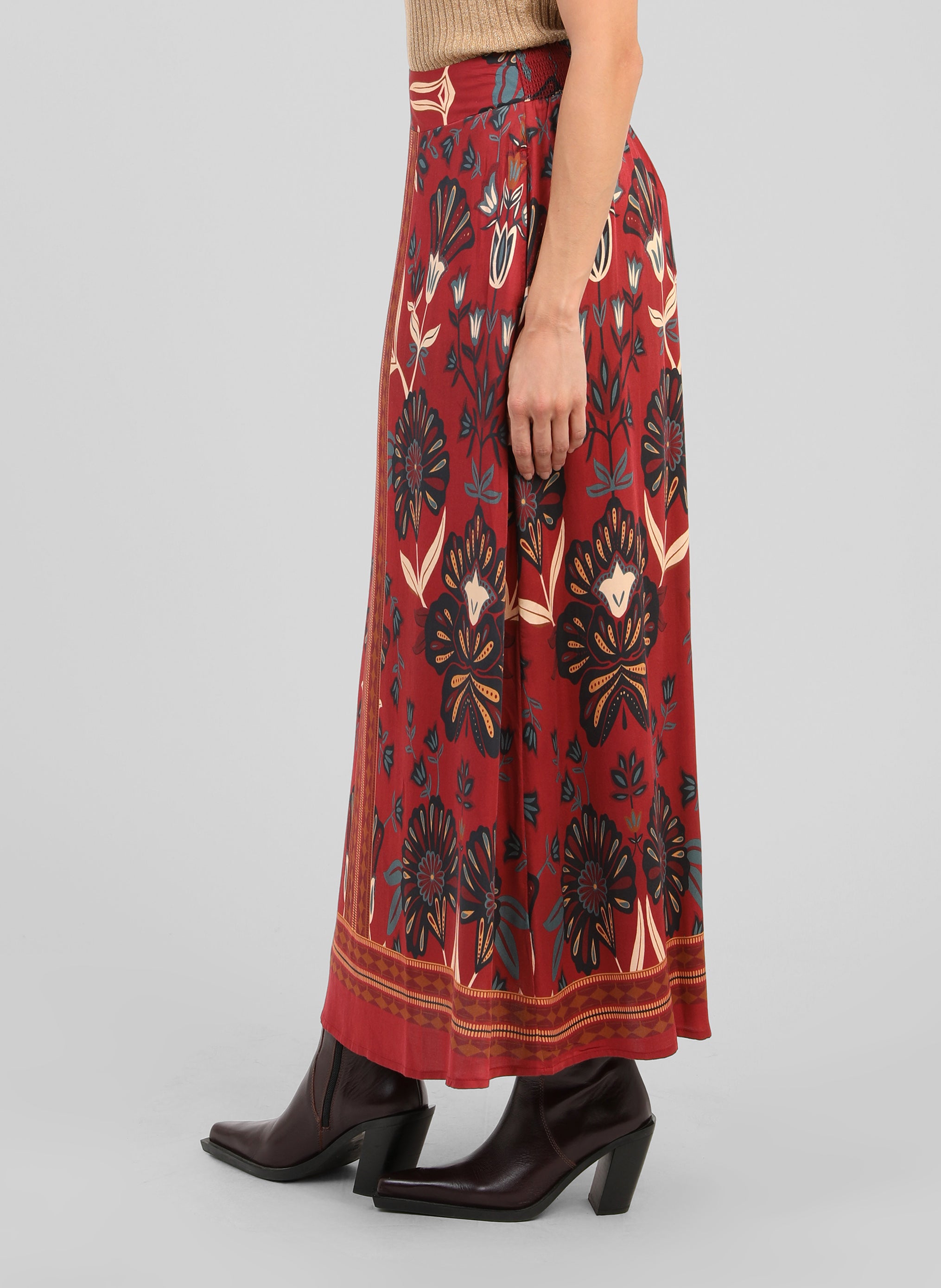 JUPE LONGUE ROBILIANE tulipa bordeaux