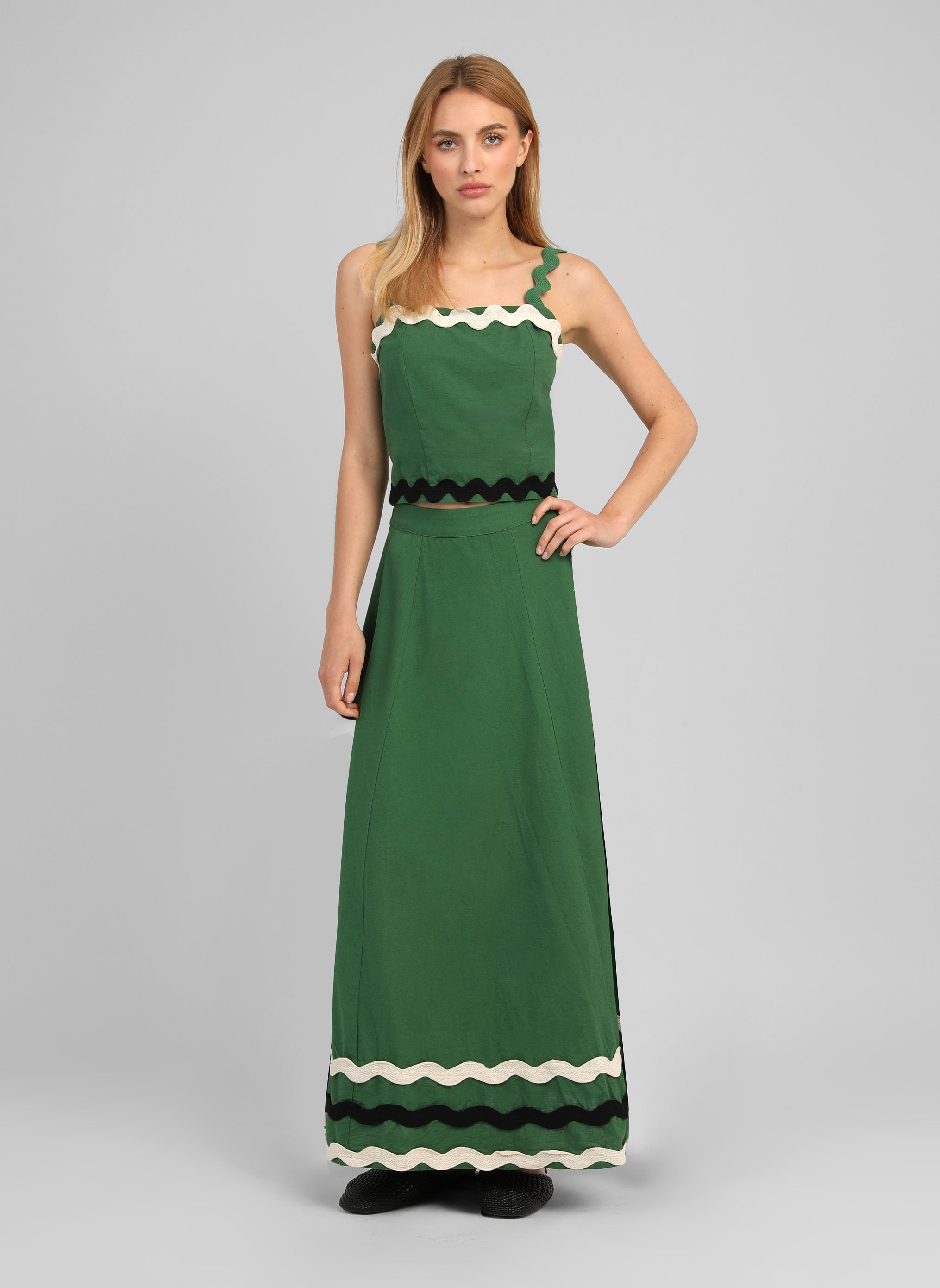 JUPE LONGUE ROLINE vert