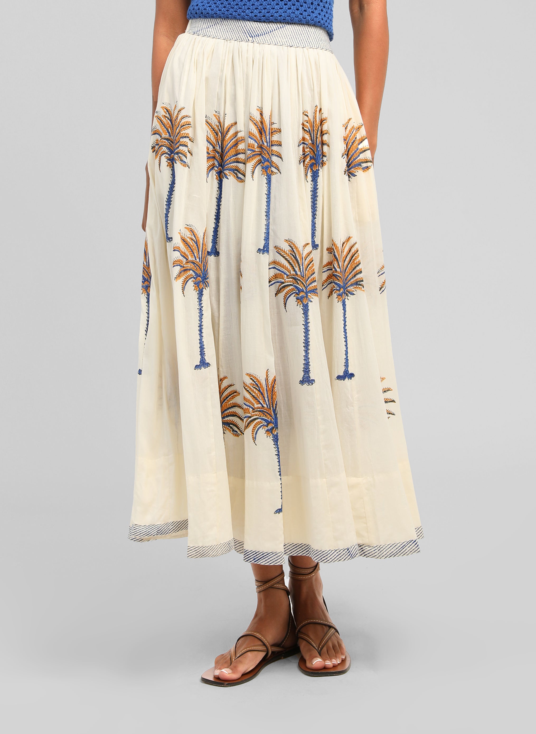 JUPE LONGUE ROSEMARY areca ecru