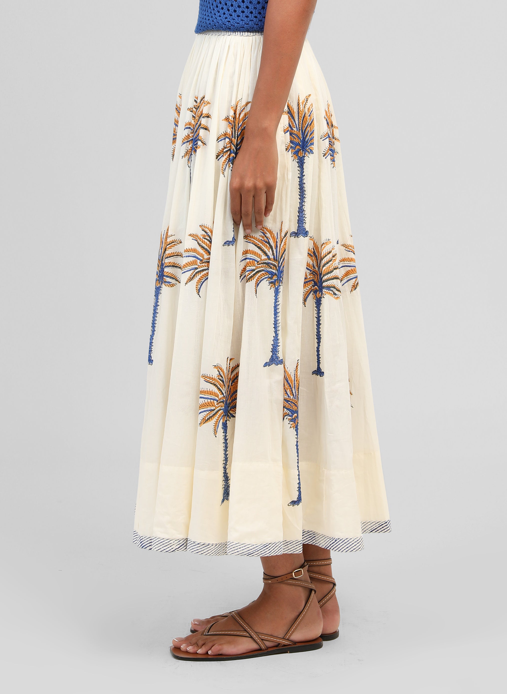 JUPE LONGUE ROSEMARY areca ecru