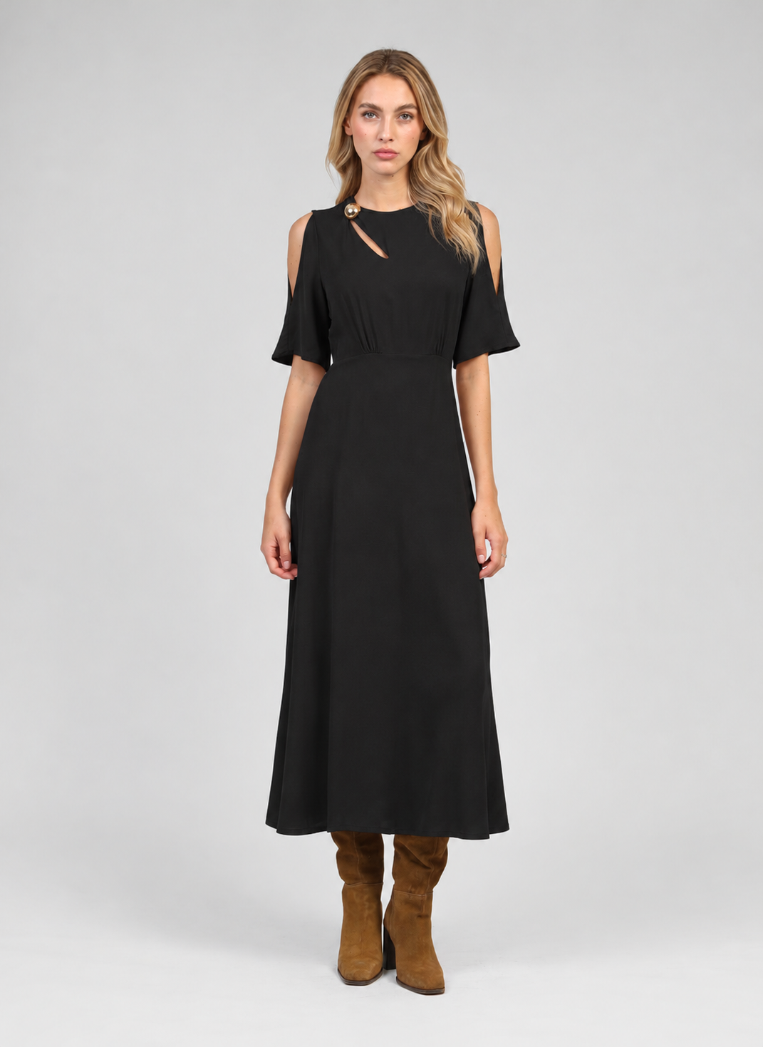 ROBE LONGUE MAELSA carbone