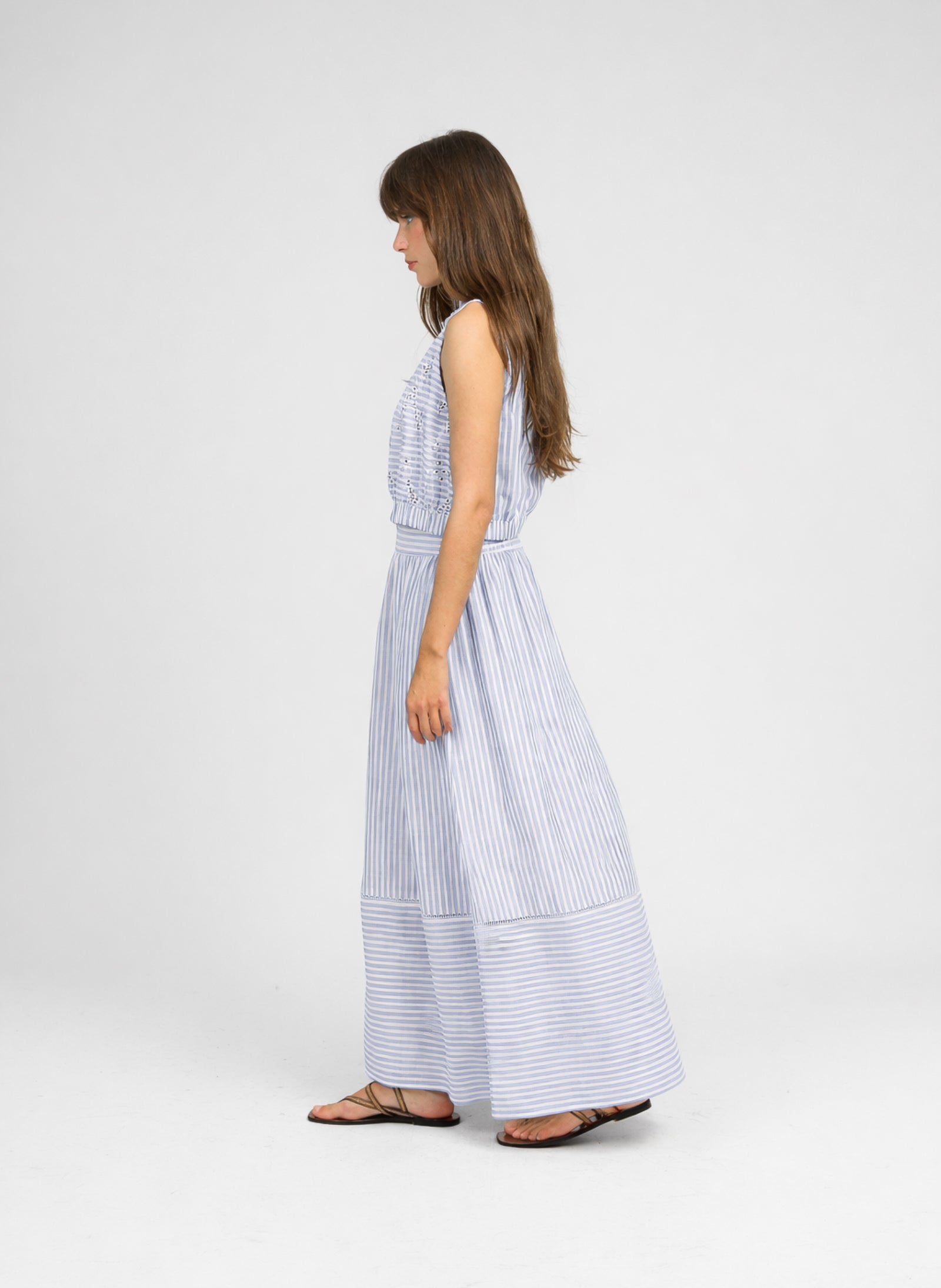 JUPE MIDI RALYTA bleu