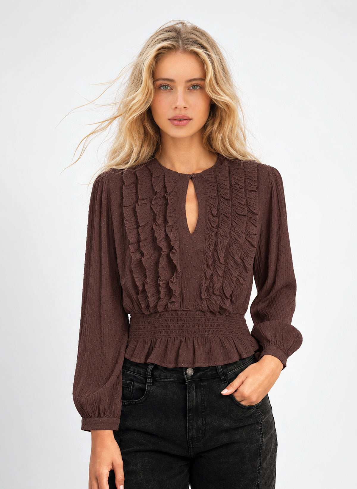 SADIANE BLOUSE, brown