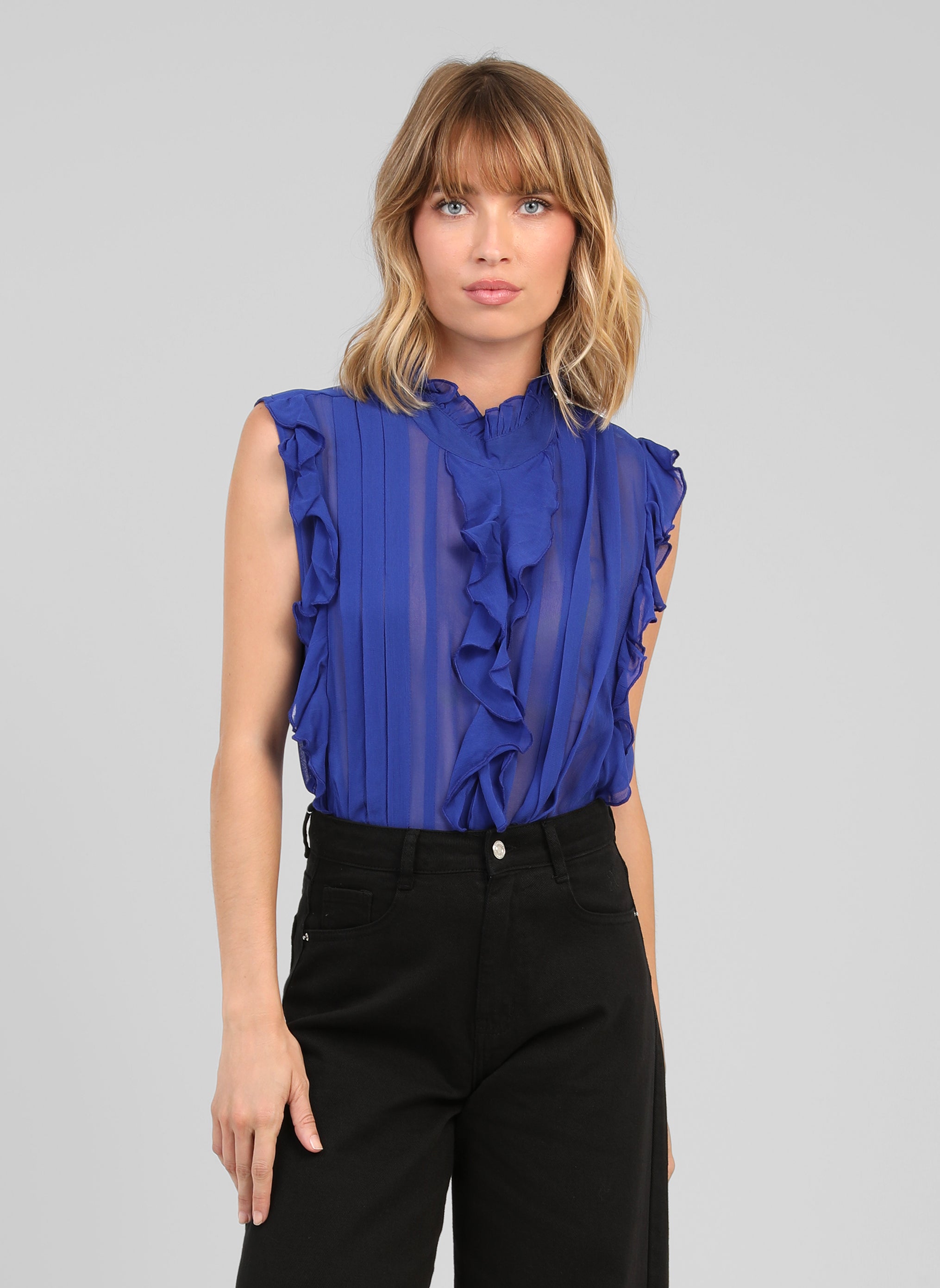 TOP SAHANIE bleu electrique