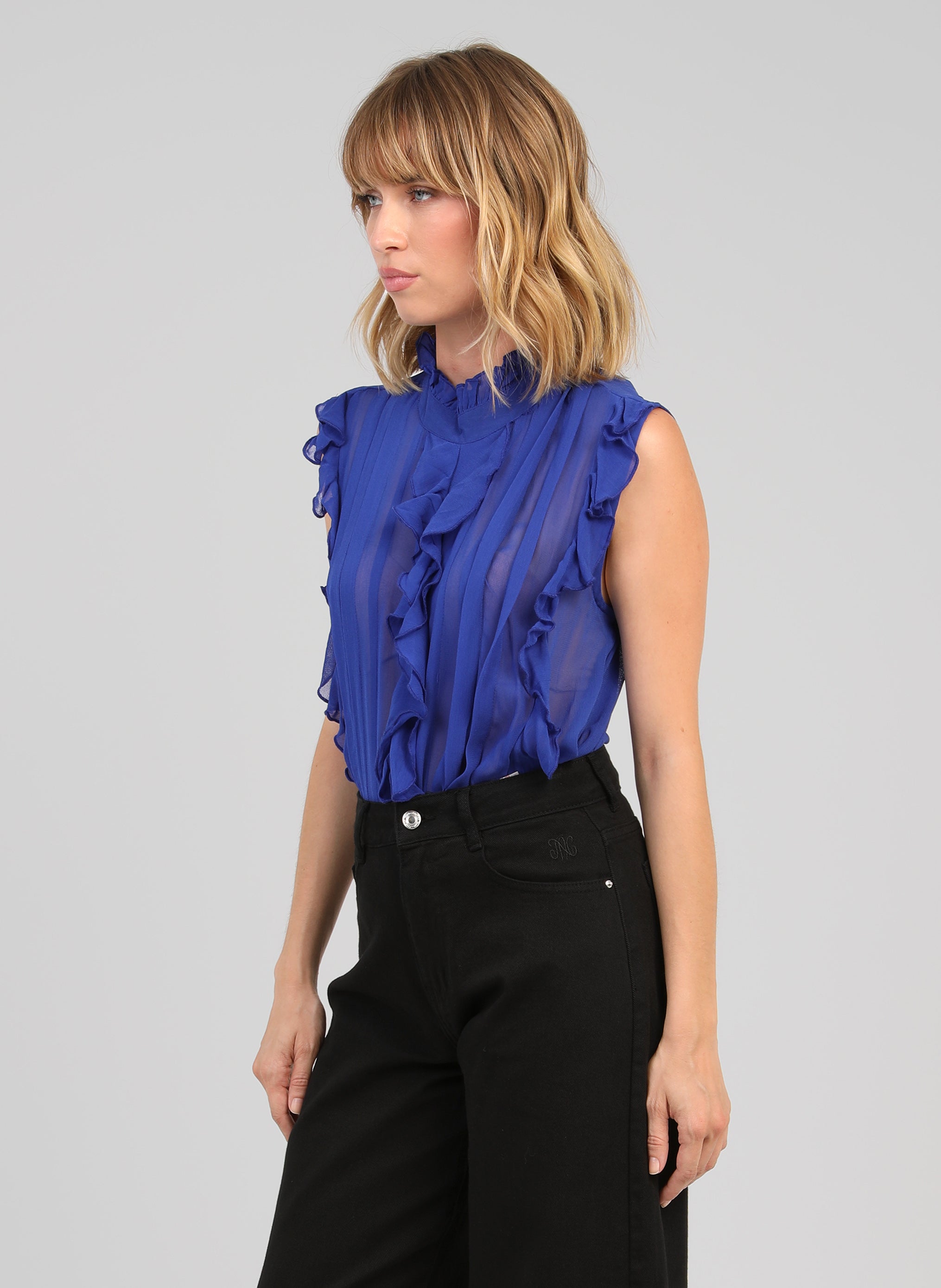 TOP SAHANIE bleu electrique