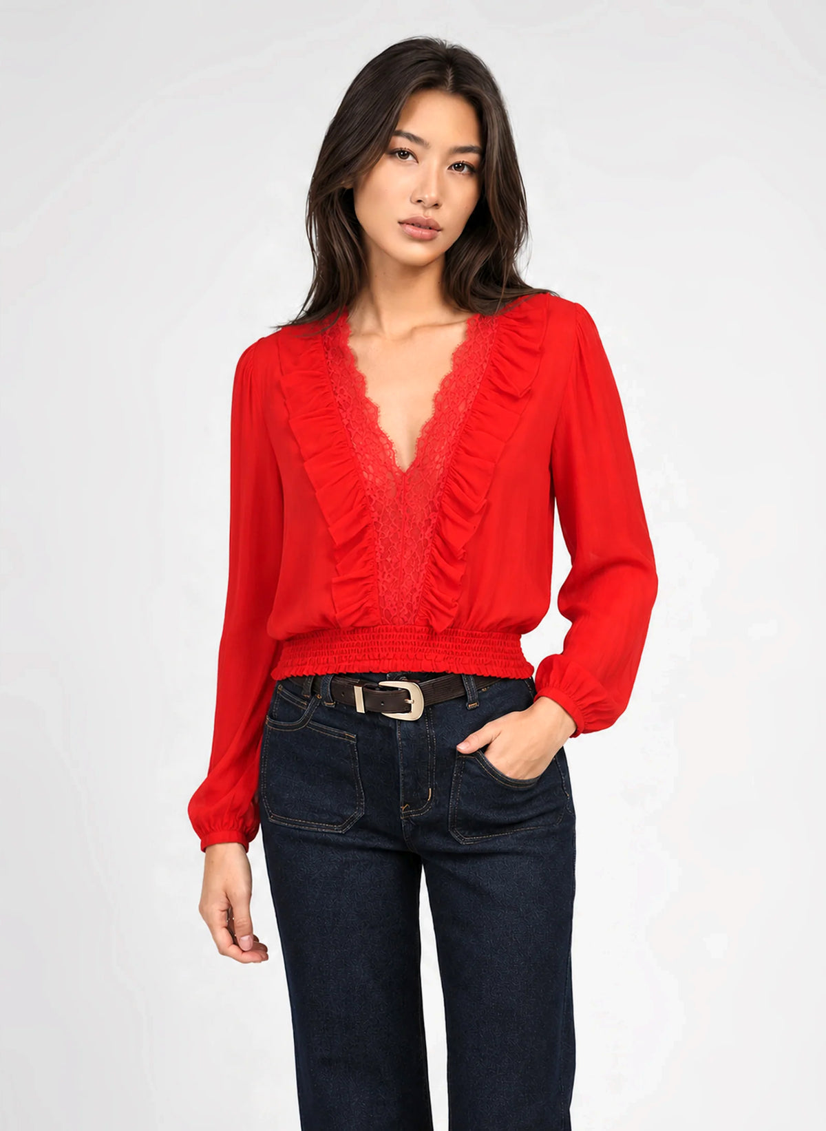SAMISTA BLOUSE, red