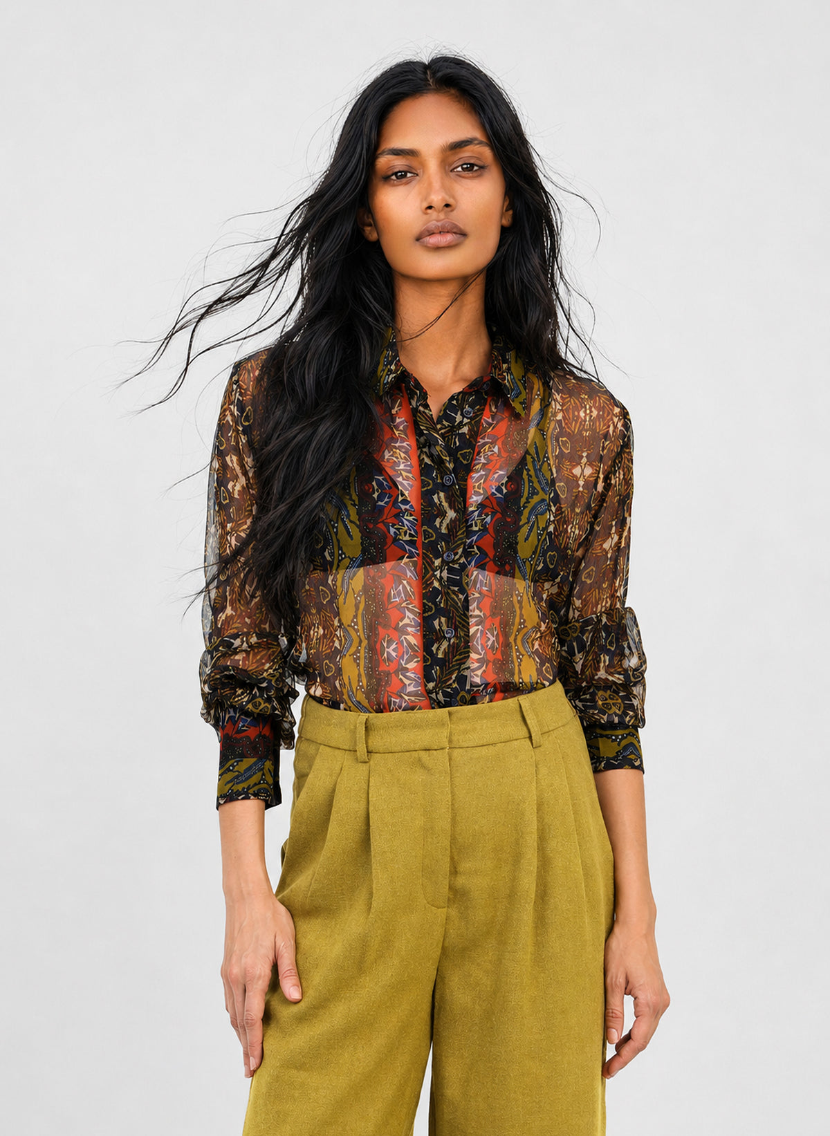 CHEMISE SARILA feria olive