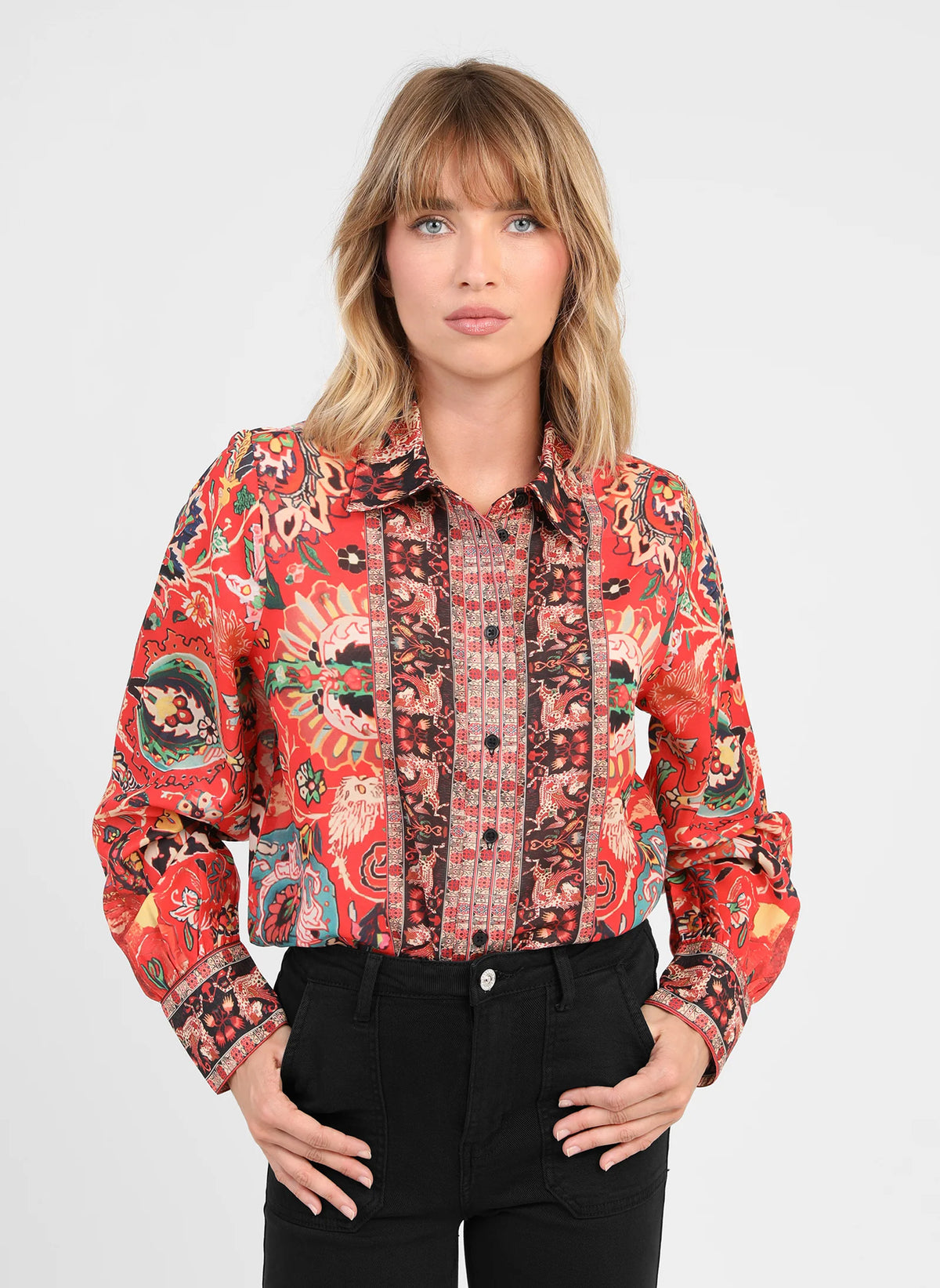 SARINA SHIRT in Aubussy Red