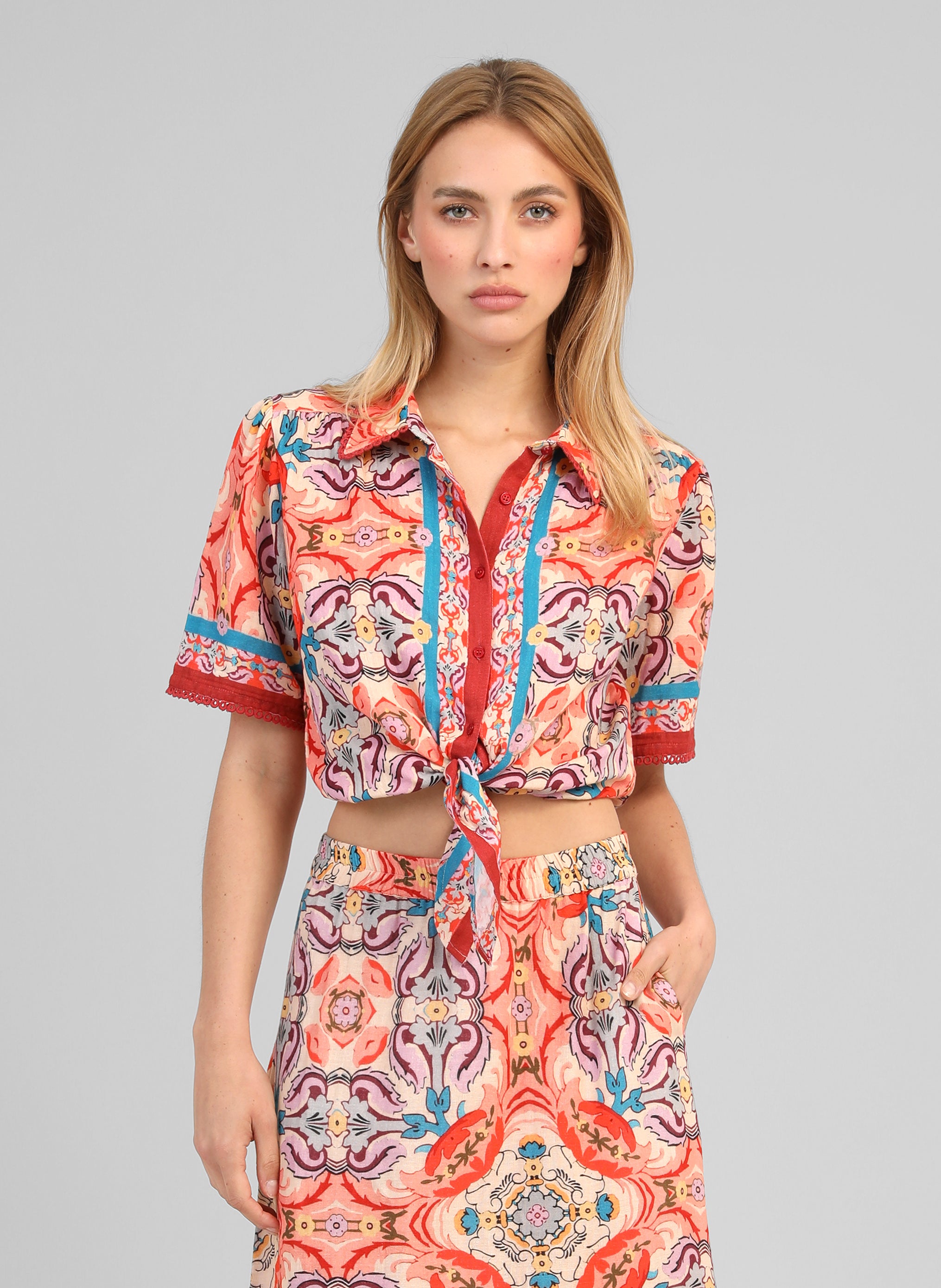 CHEMISE SATURNA folka corail