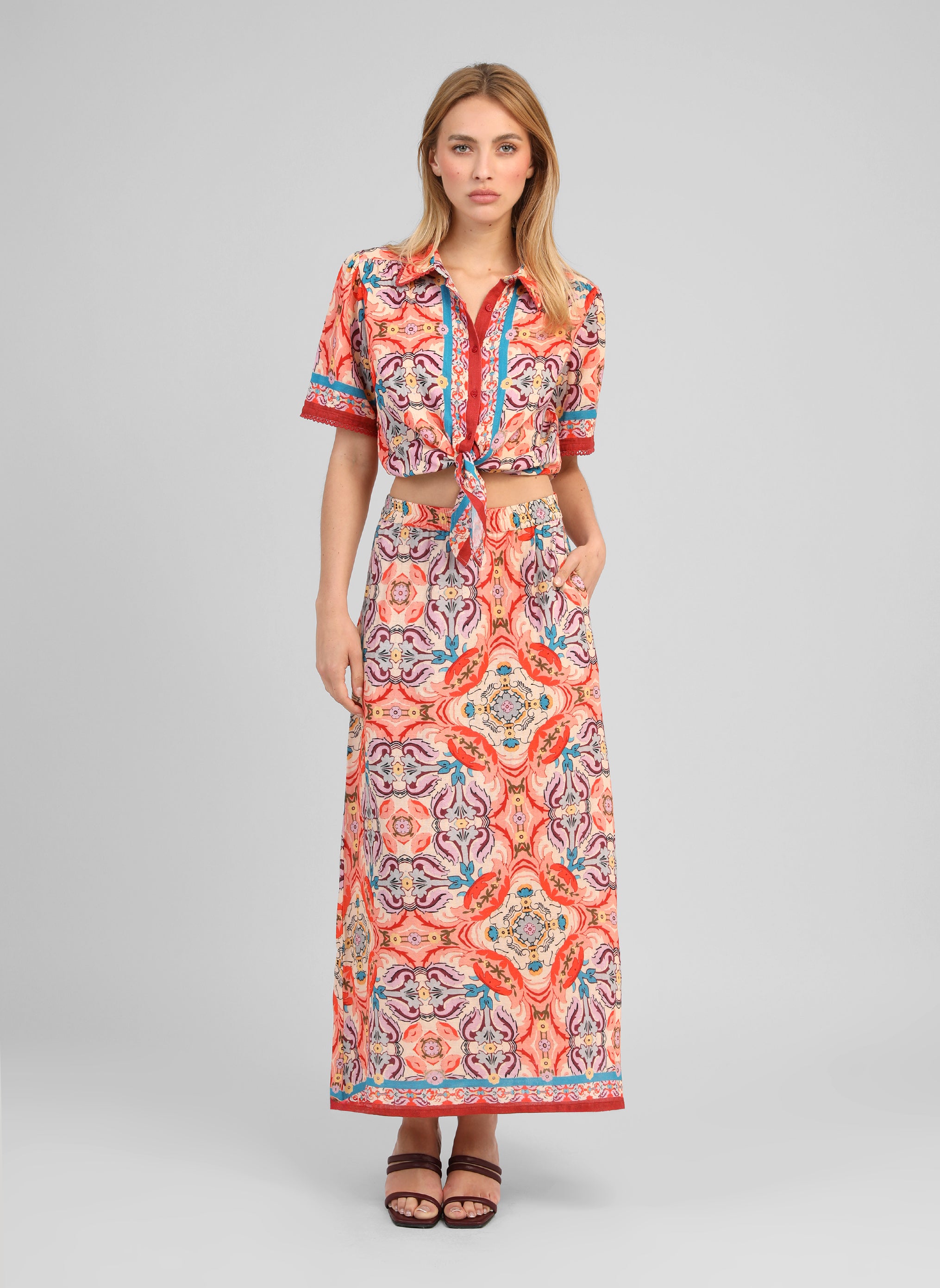 CHEMISE SATURNA folka corail