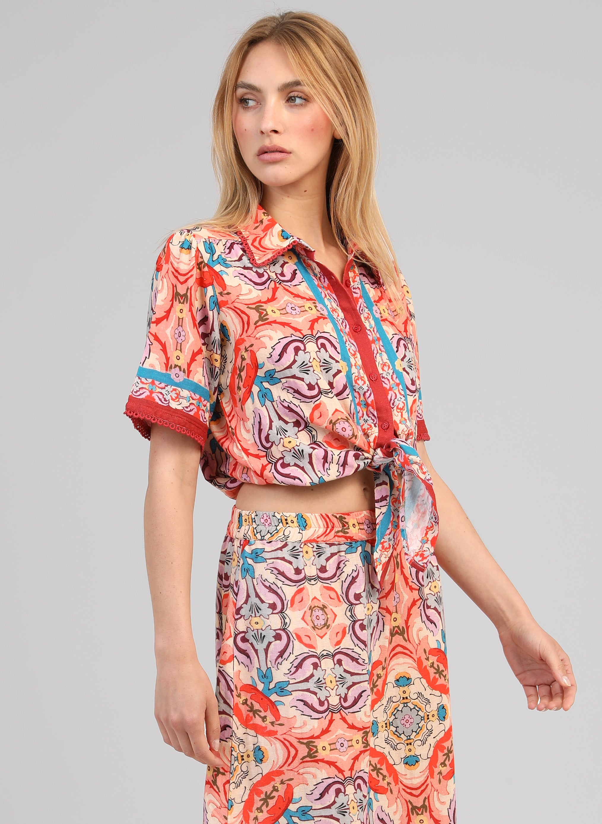 CHEMISE SATURNA folka corail