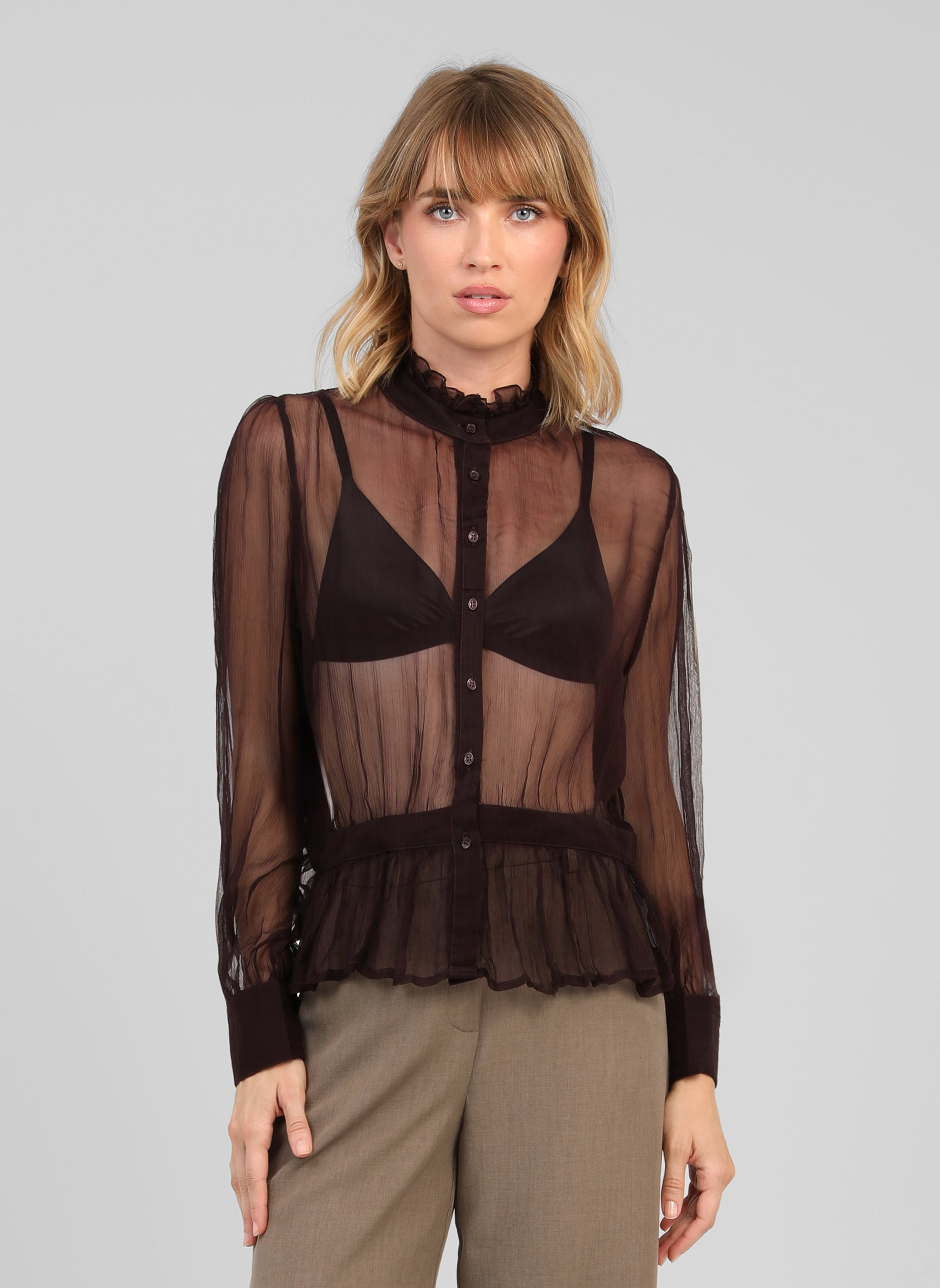 SIRIALIE BLOUSE, coffee