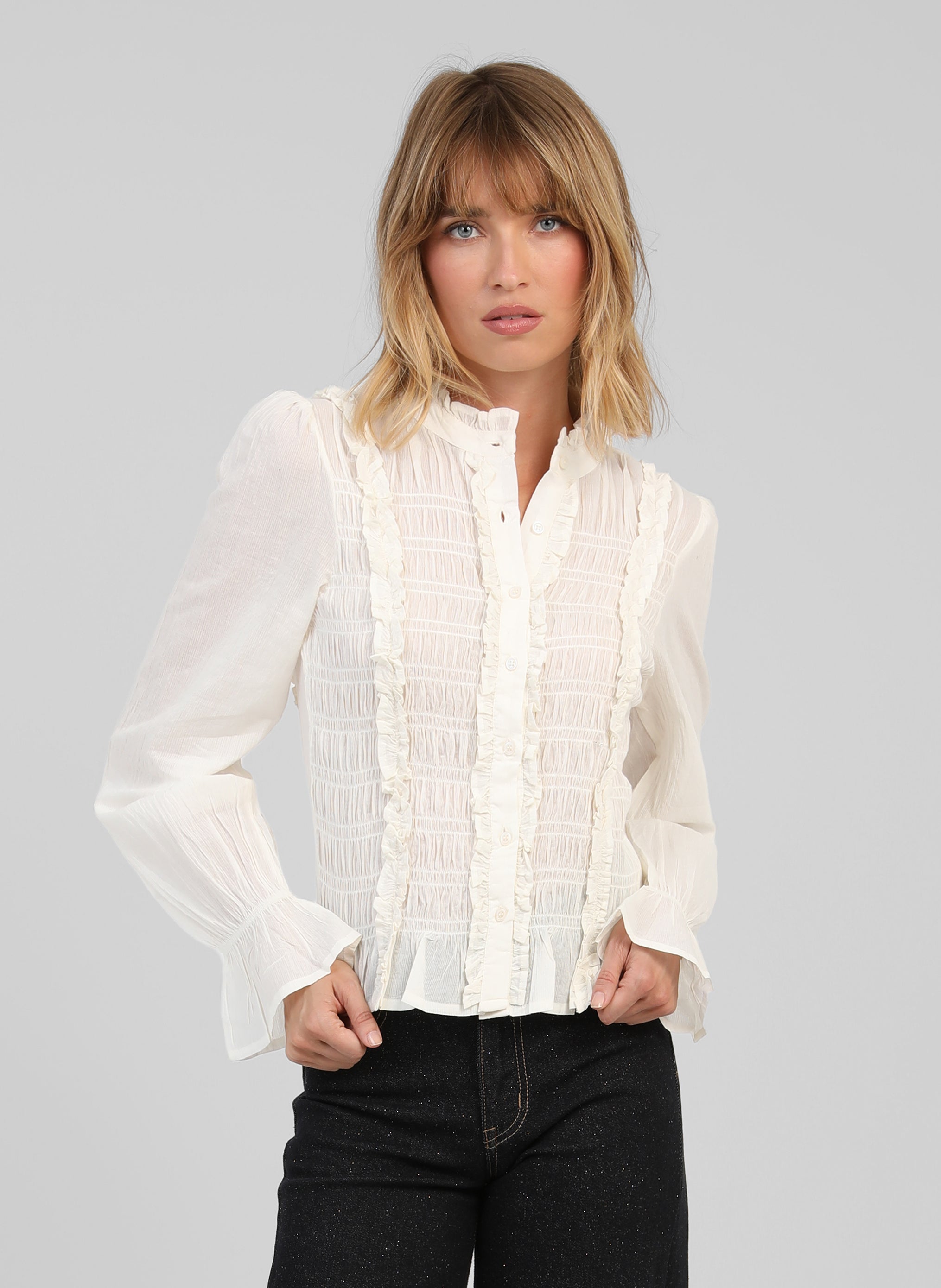 SLOANY BLOUSE, ecru