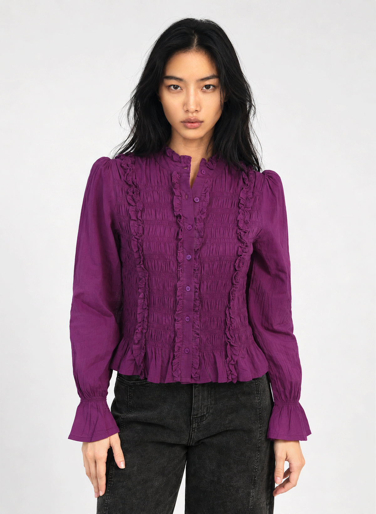 SLOANY BLOUSE, burgundy
