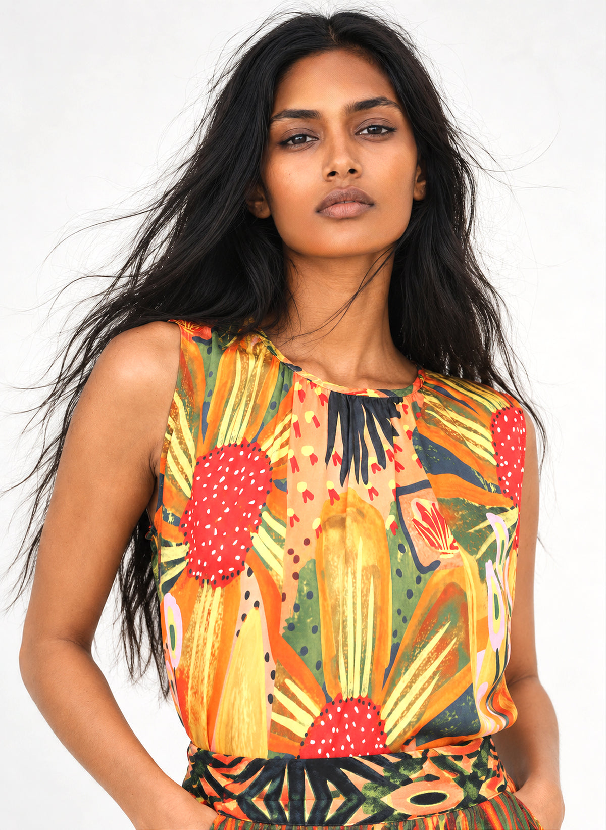 SOUNALY Yellow Matali Tank Top