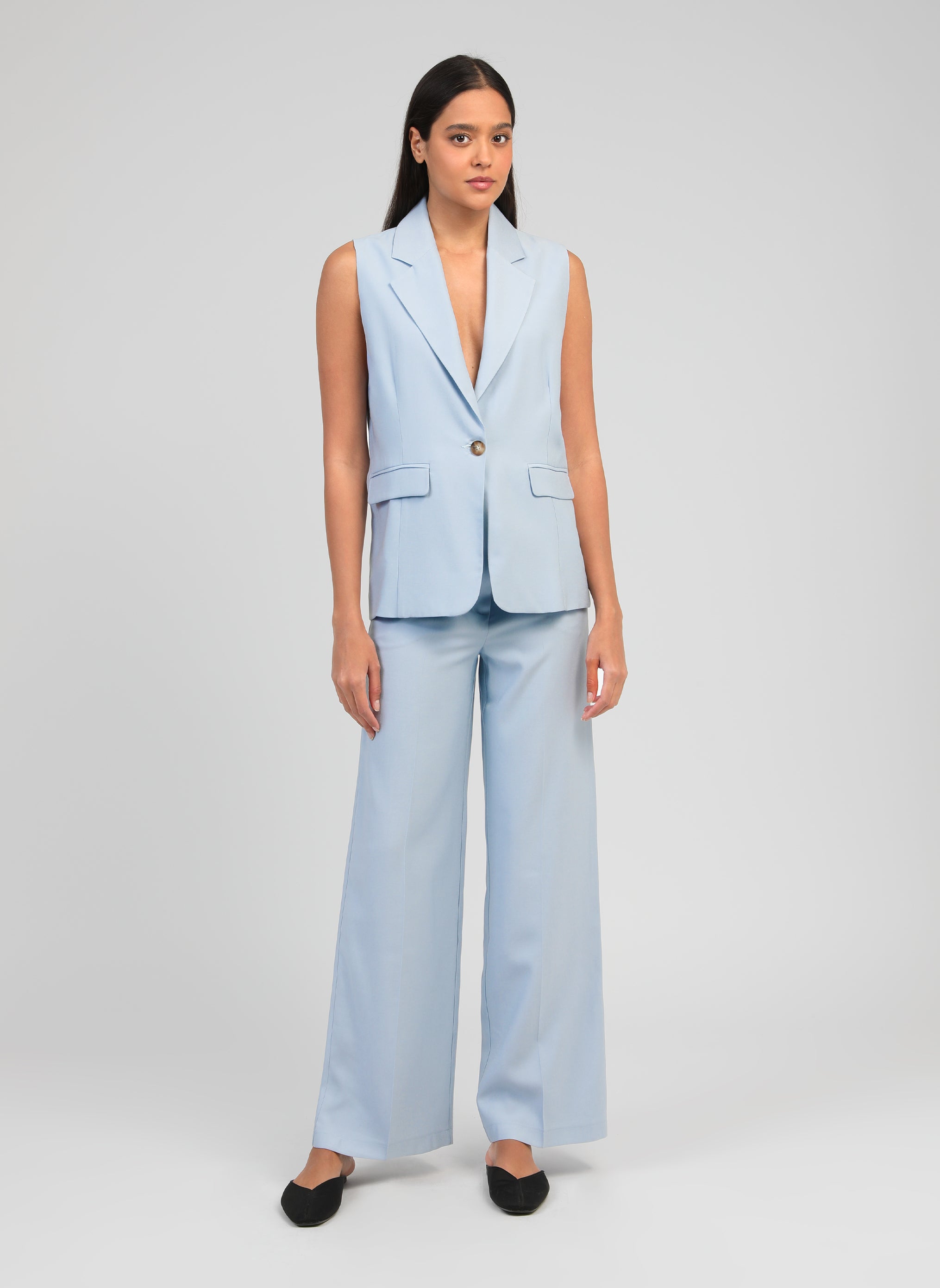 ZAKARITA SLEEVELESS JACKET, sky blue