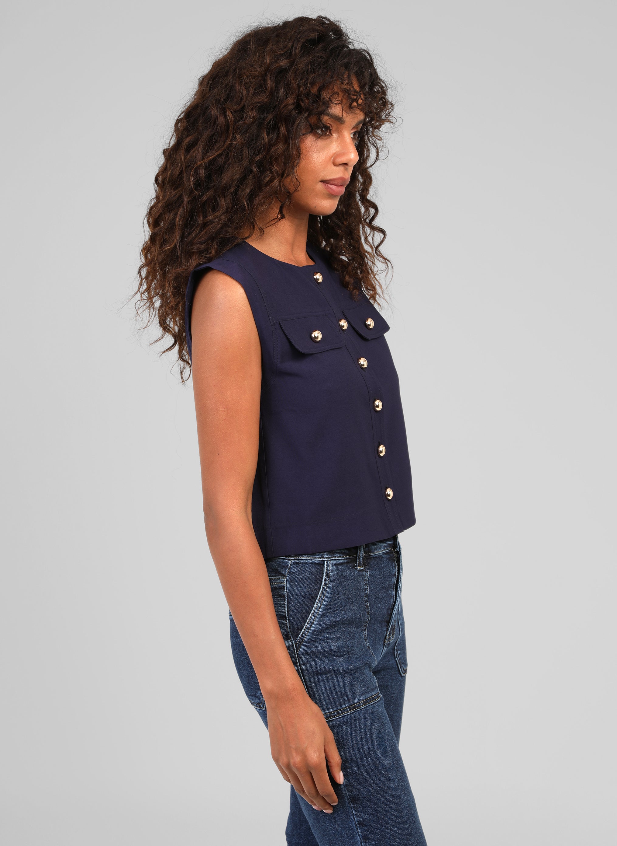 VESTE SANS MANCHES ZELIA marine