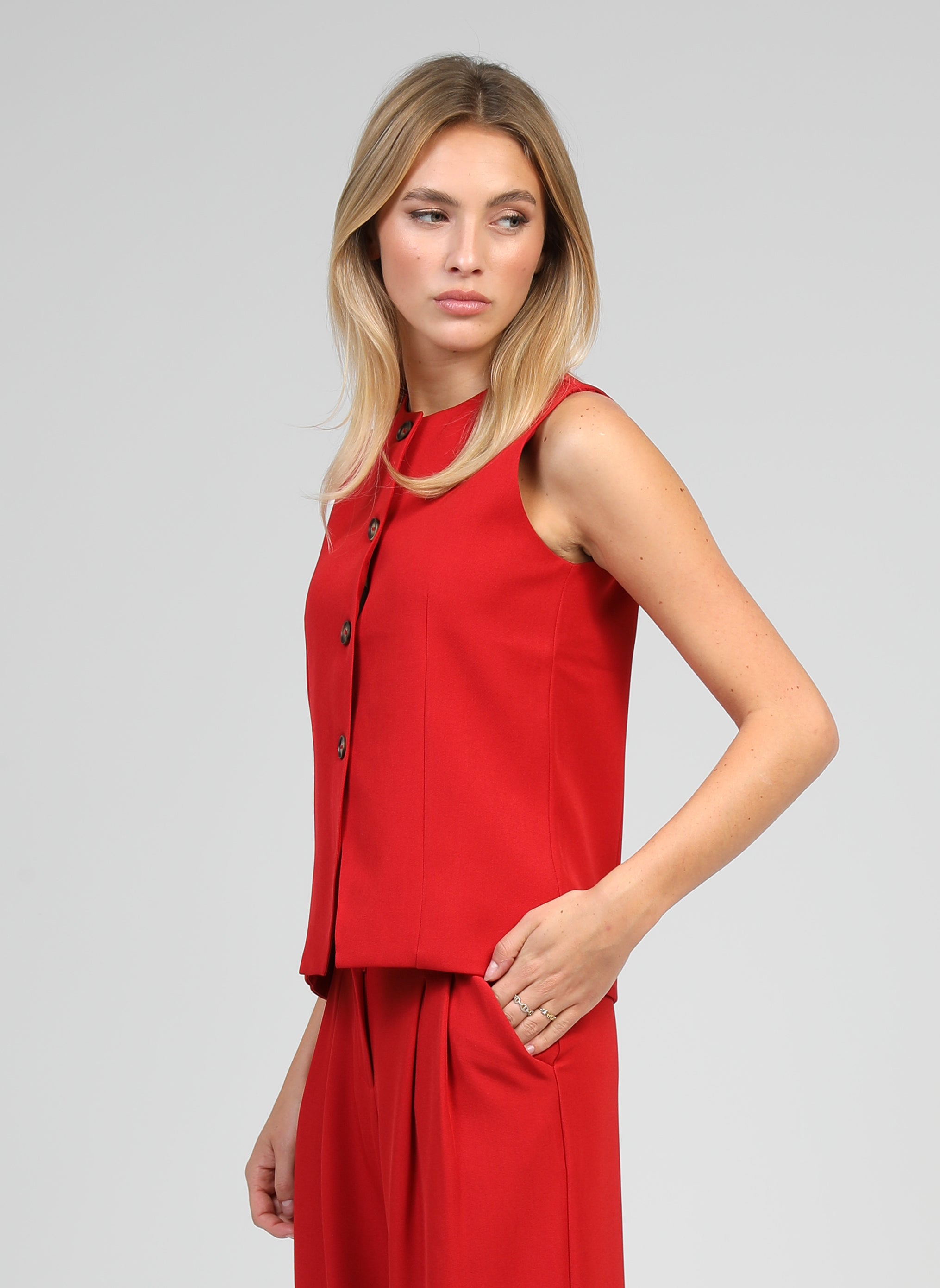 GILET DE COSTUME ZOLA rouge