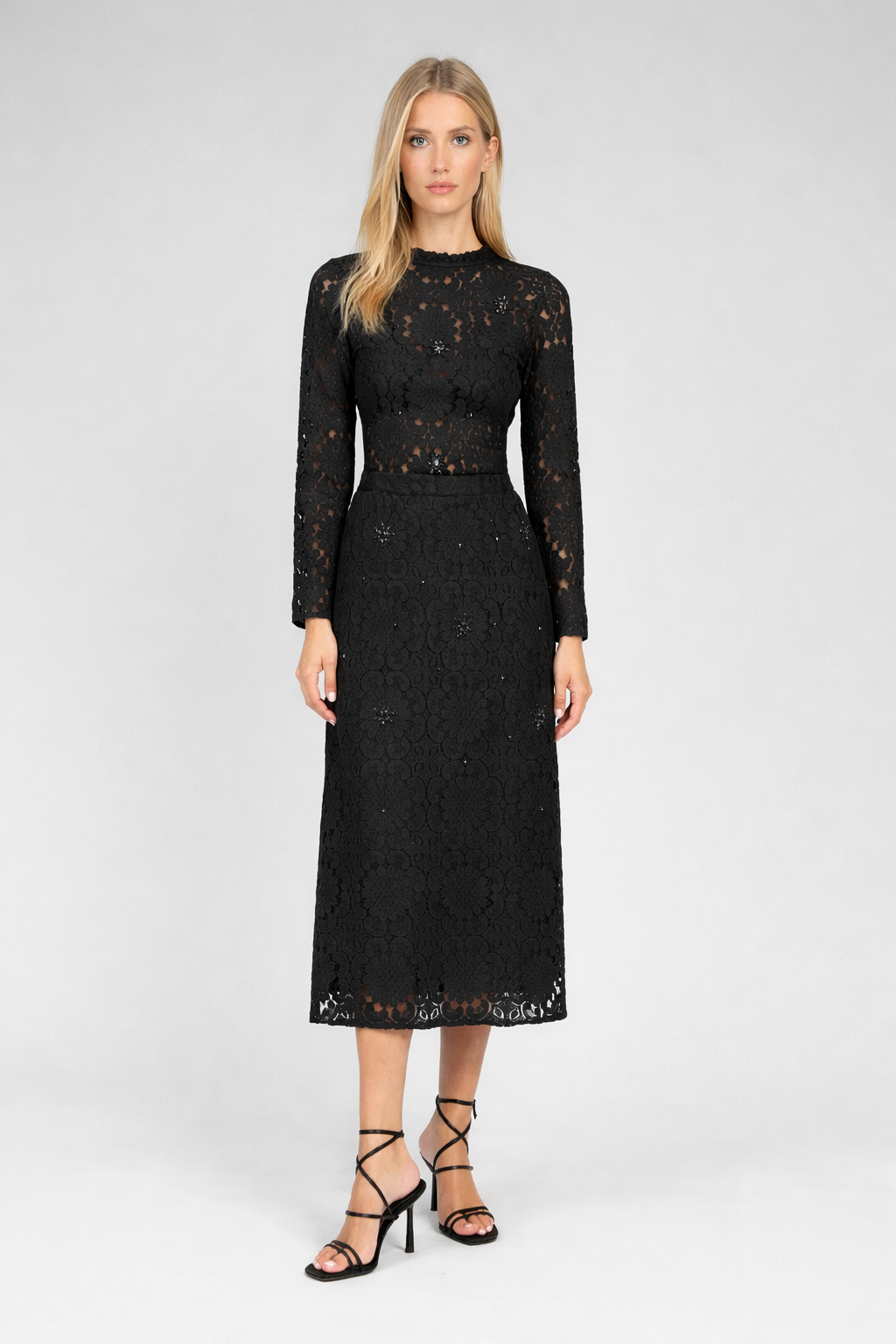 JUPE MIDI ROSALE noir