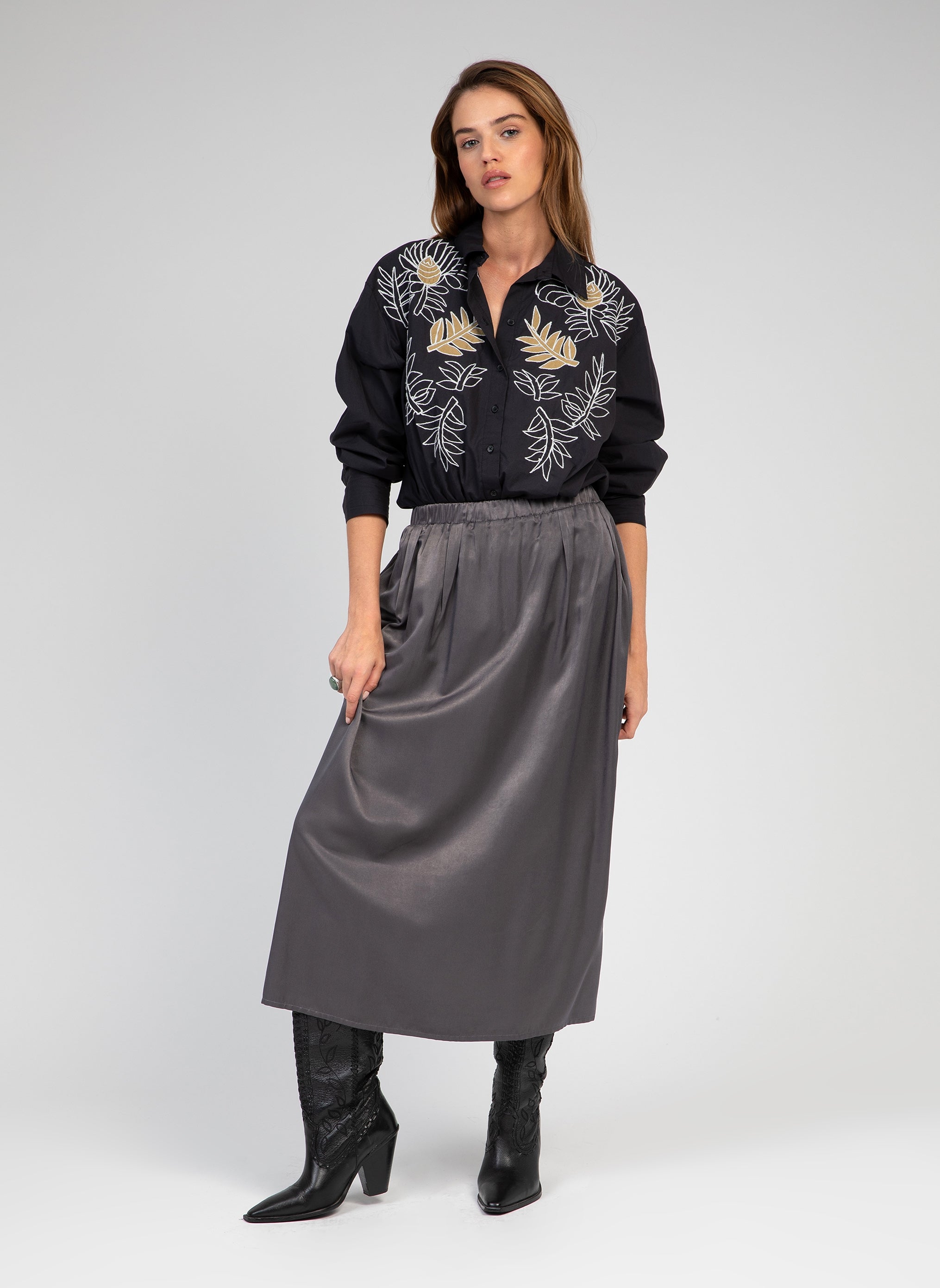 JUPE MIDI GALILERO anthracite